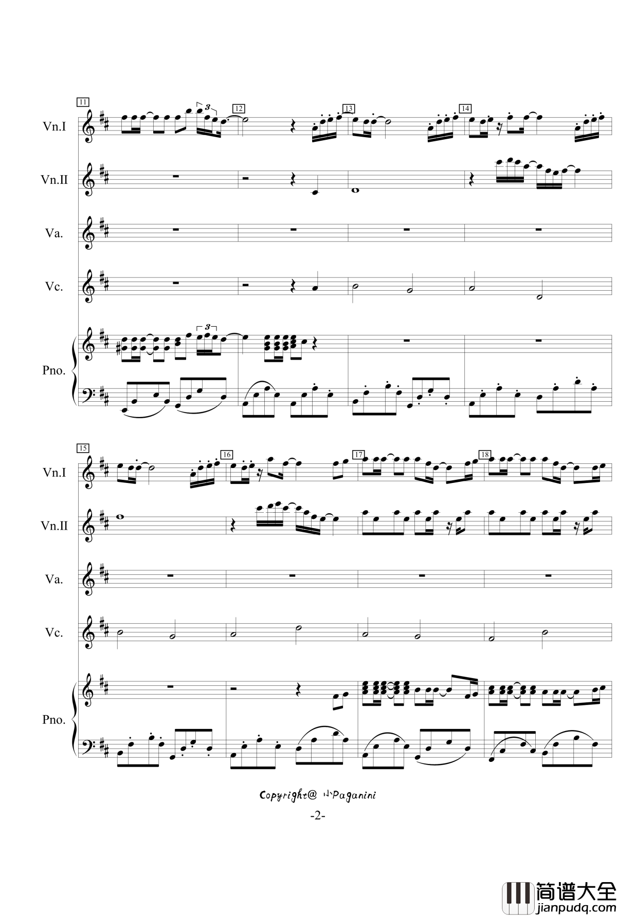 Summer钢琴谱_小提琴钢琴合奏版_久石让_菊次郎的夏天