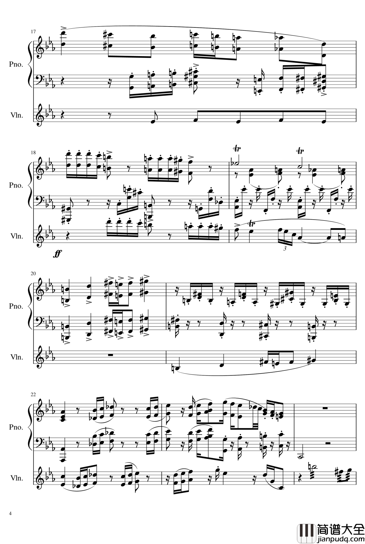 小温狂想曲2.16钢琴谱_钢琴与小提琴奏鸣曲_献给巴托克_一个球