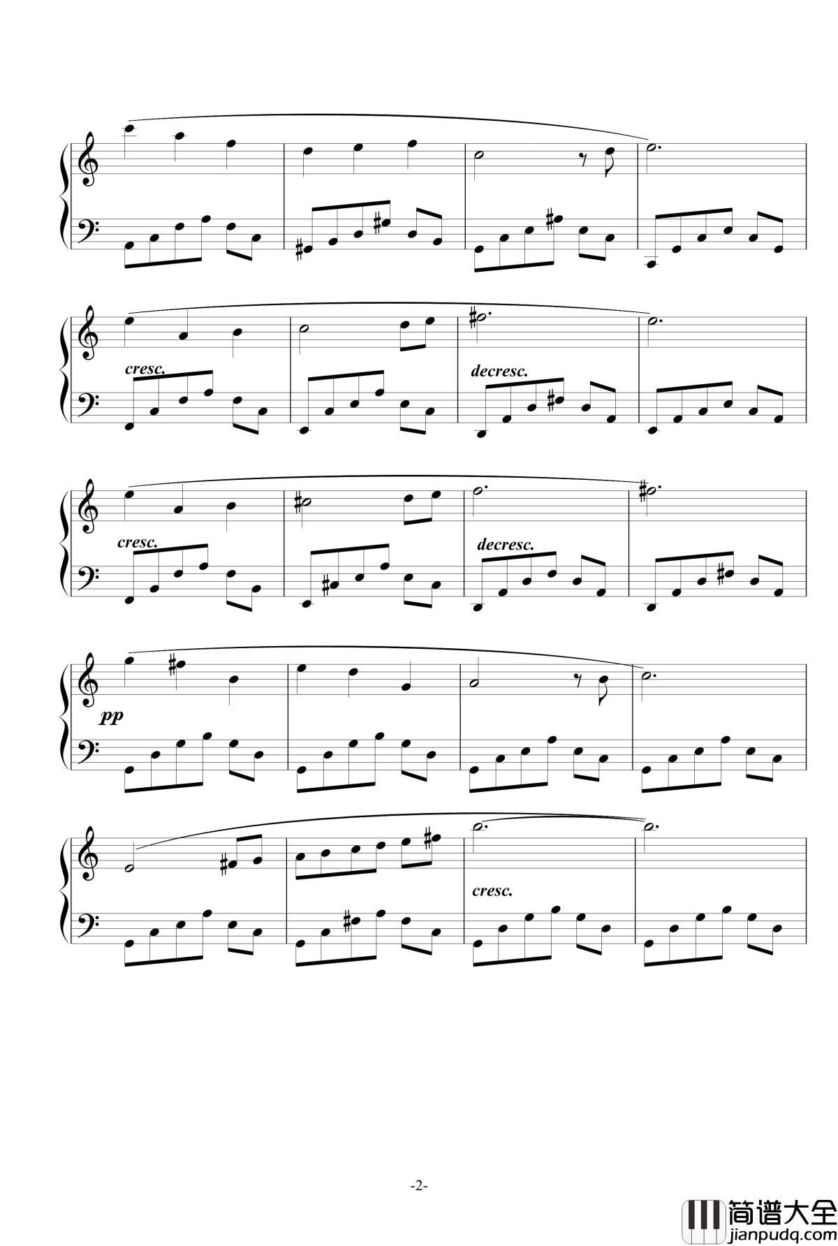 天鹅钢琴谱_圣桑