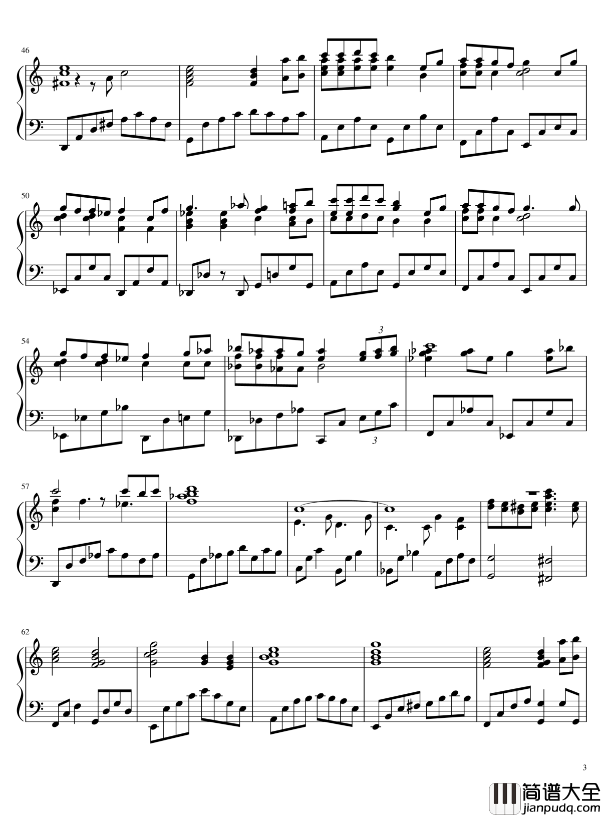 生命之名钢琴谱_千与千寻_原版_久石让