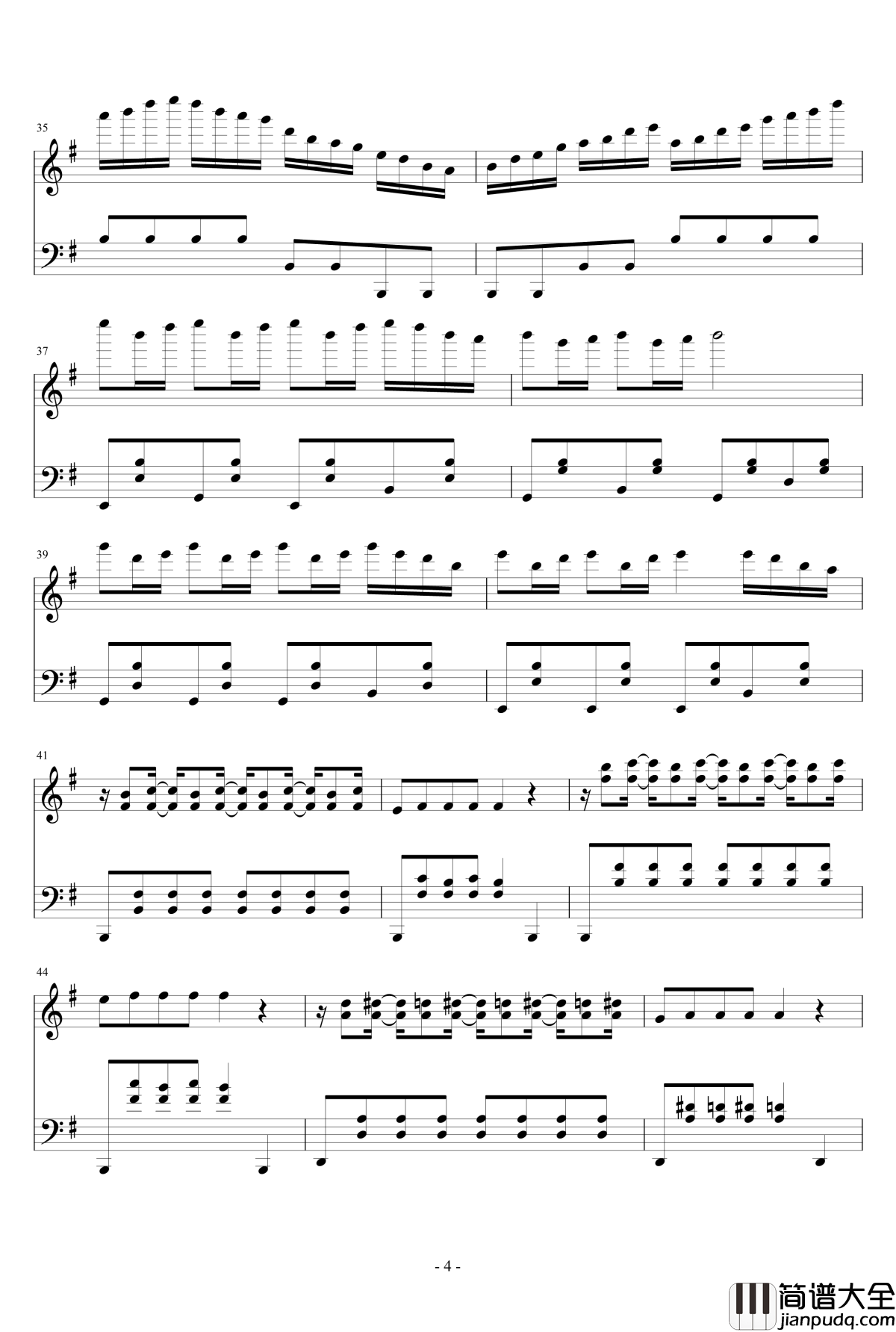 忐忑钢琴谱_简易版_龚琳娜