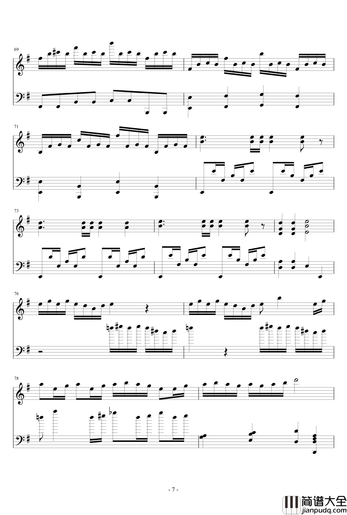 忐忑钢琴谱_简易版_龚琳娜