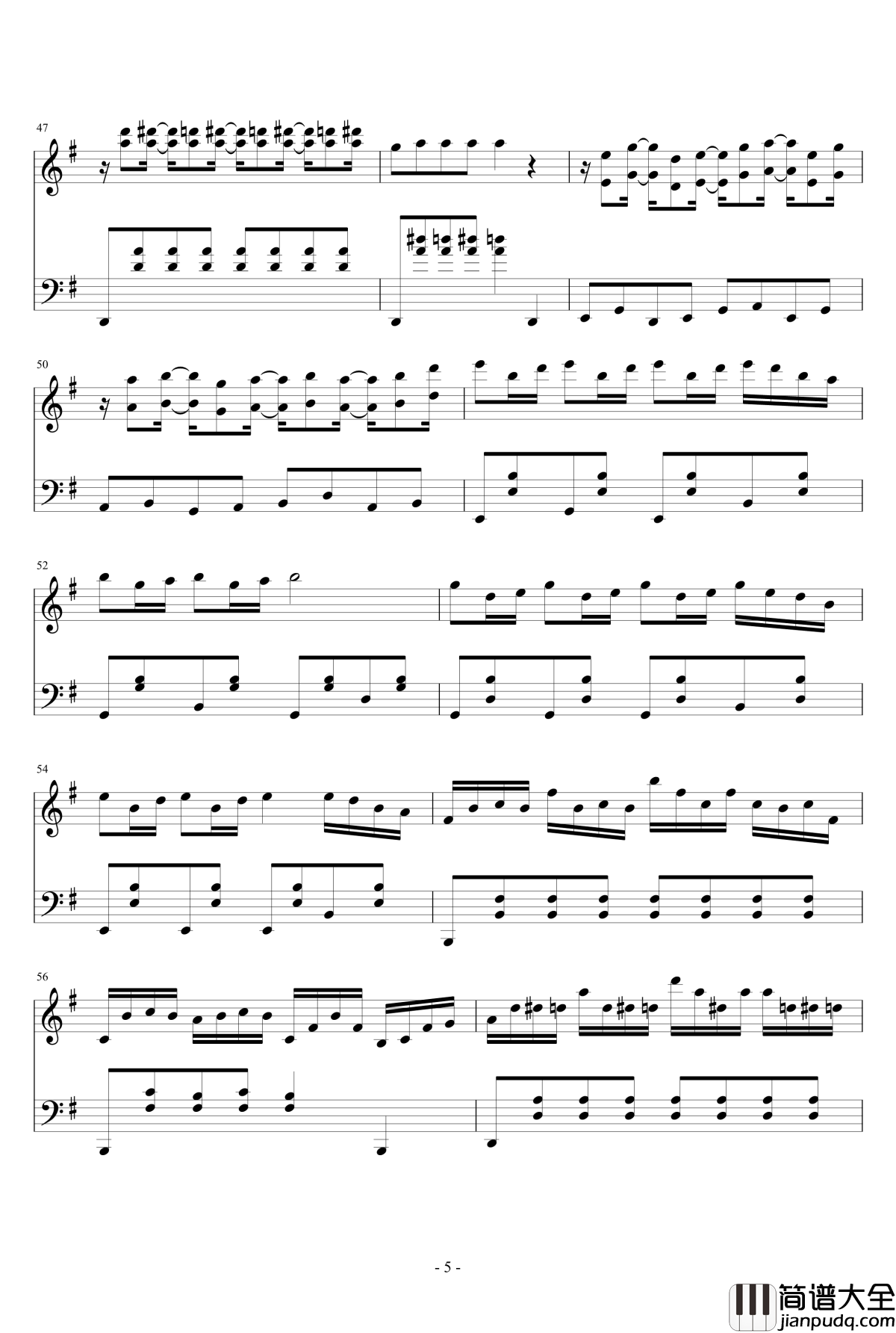 忐忑钢琴谱_简易版_龚琳娜