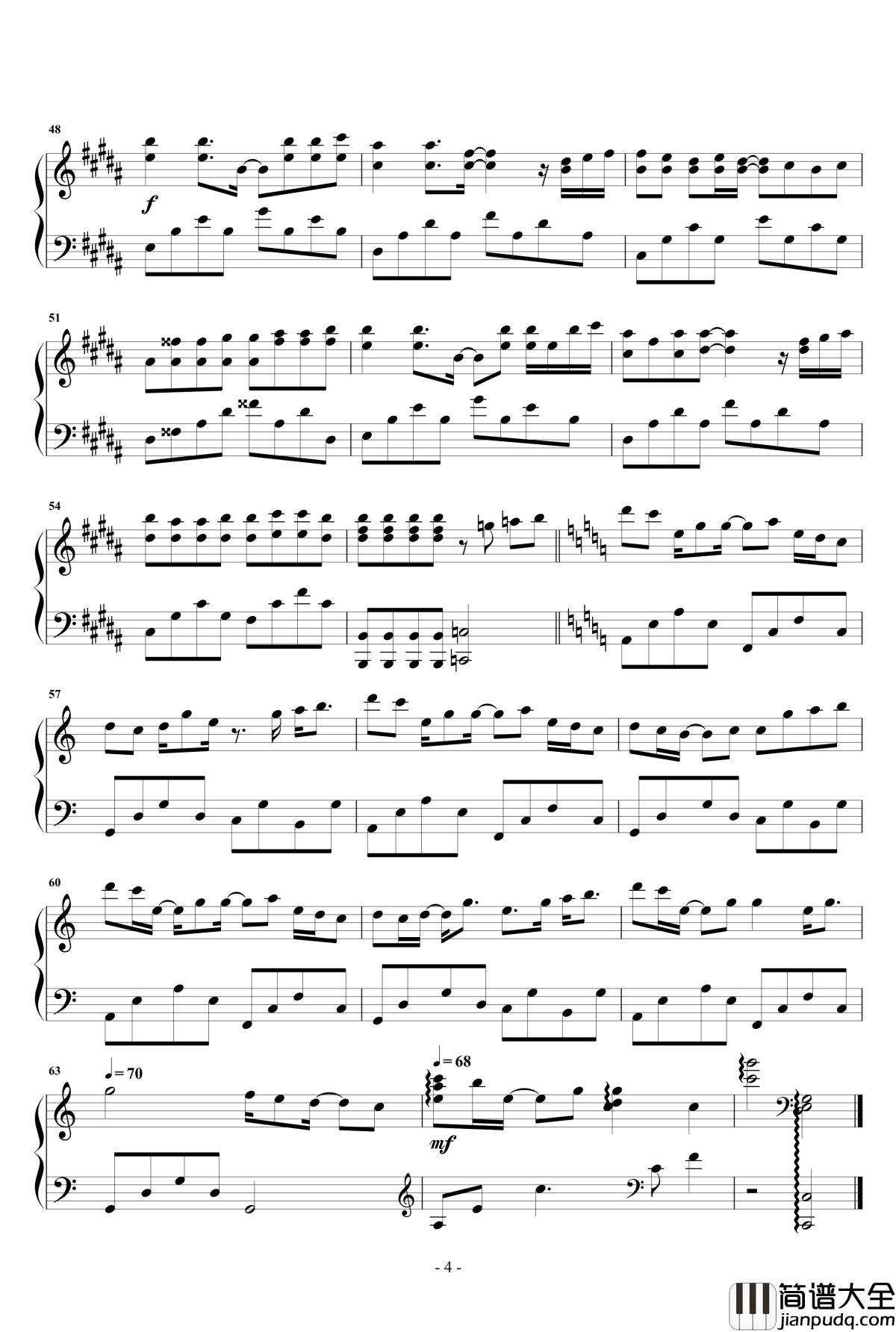 追光者钢琴谱__夏至未至_插曲_岑宁儿