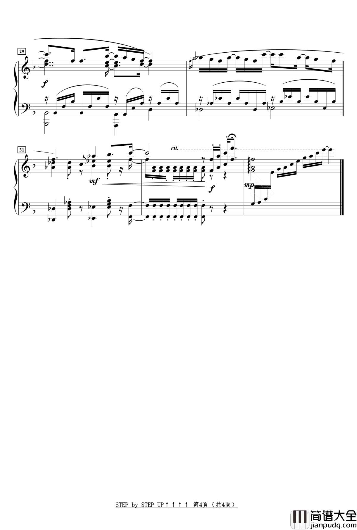 OP__STEP_by_STEP_UP↑↑↑↑钢琴谱_NEW_GAME!!