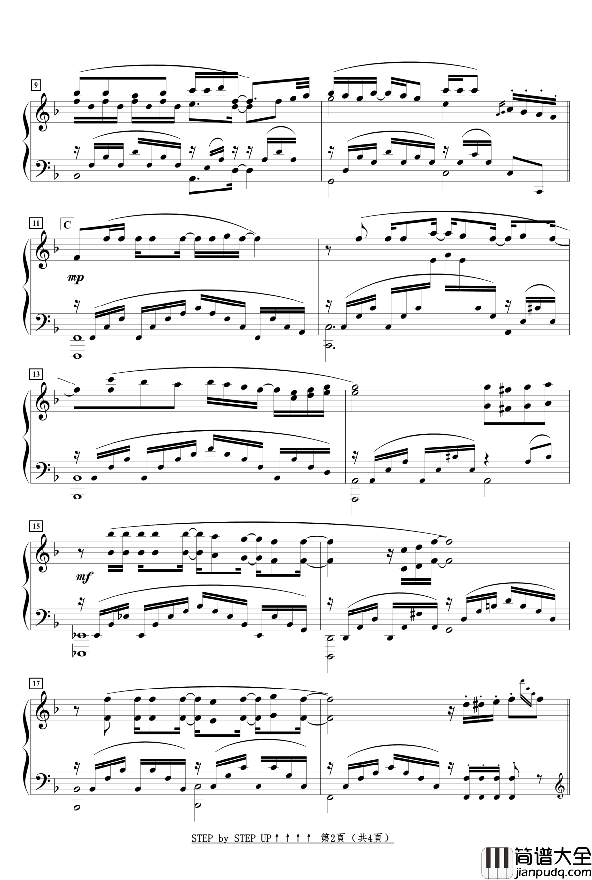 OP__STEP_by_STEP_UP↑↑↑↑钢琴谱_NEW_GAME!!