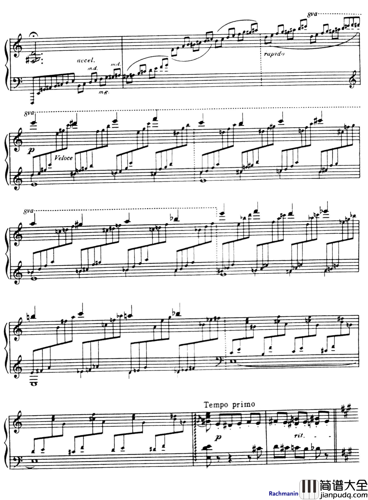 爱的忧伤钢琴谱_拉赫马尼若夫