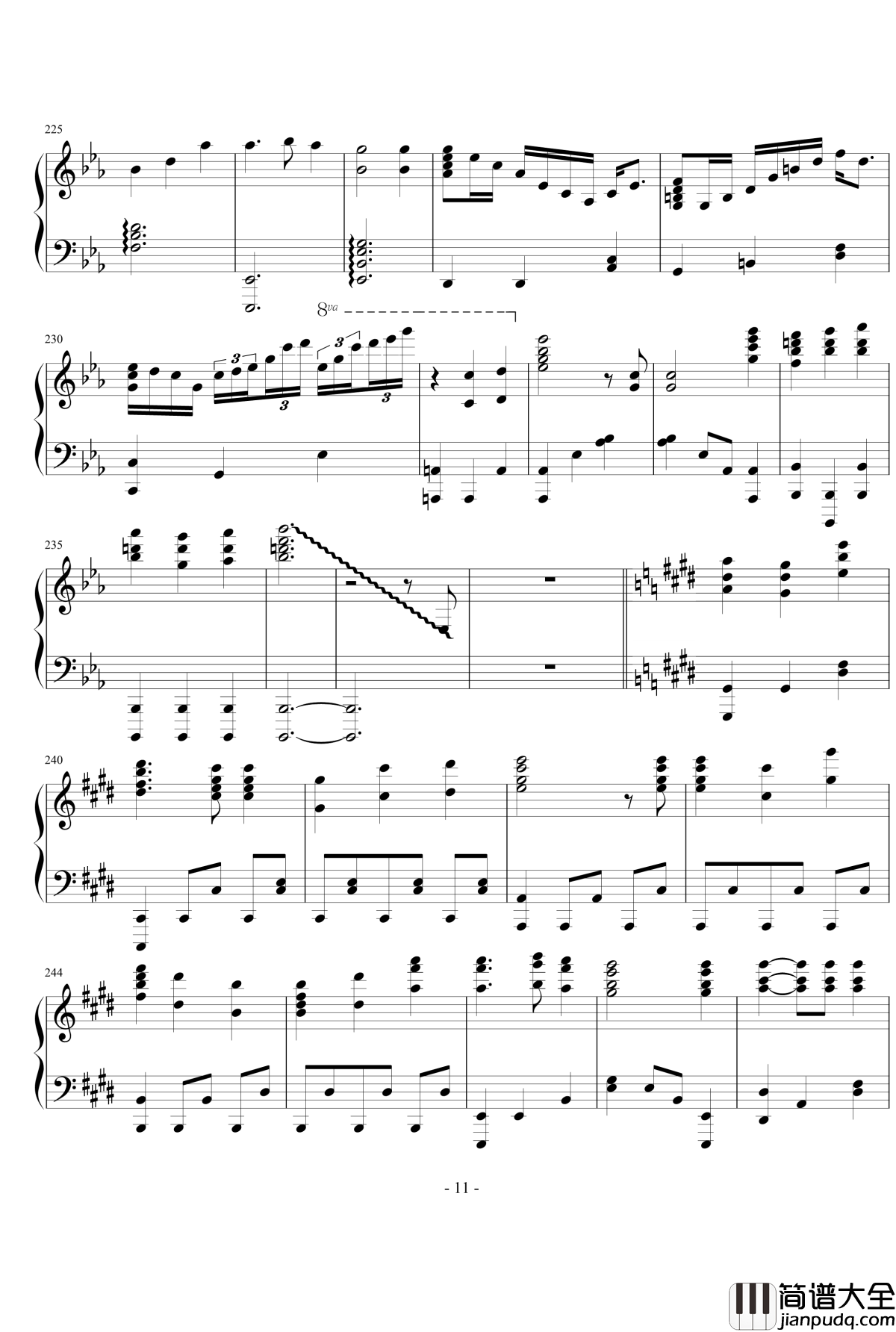 Jeanne钢琴谱_触手猴