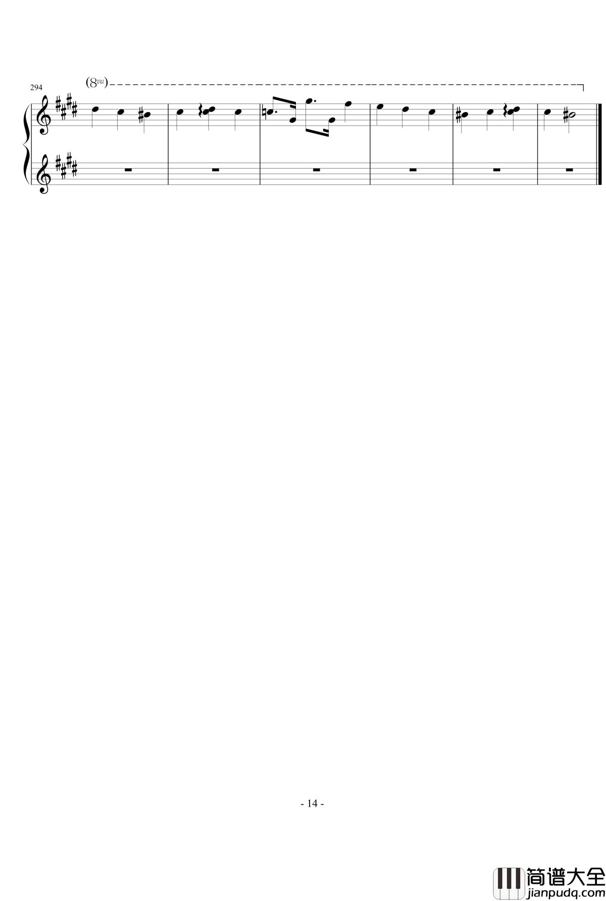 Jeanne钢琴谱_触手猴