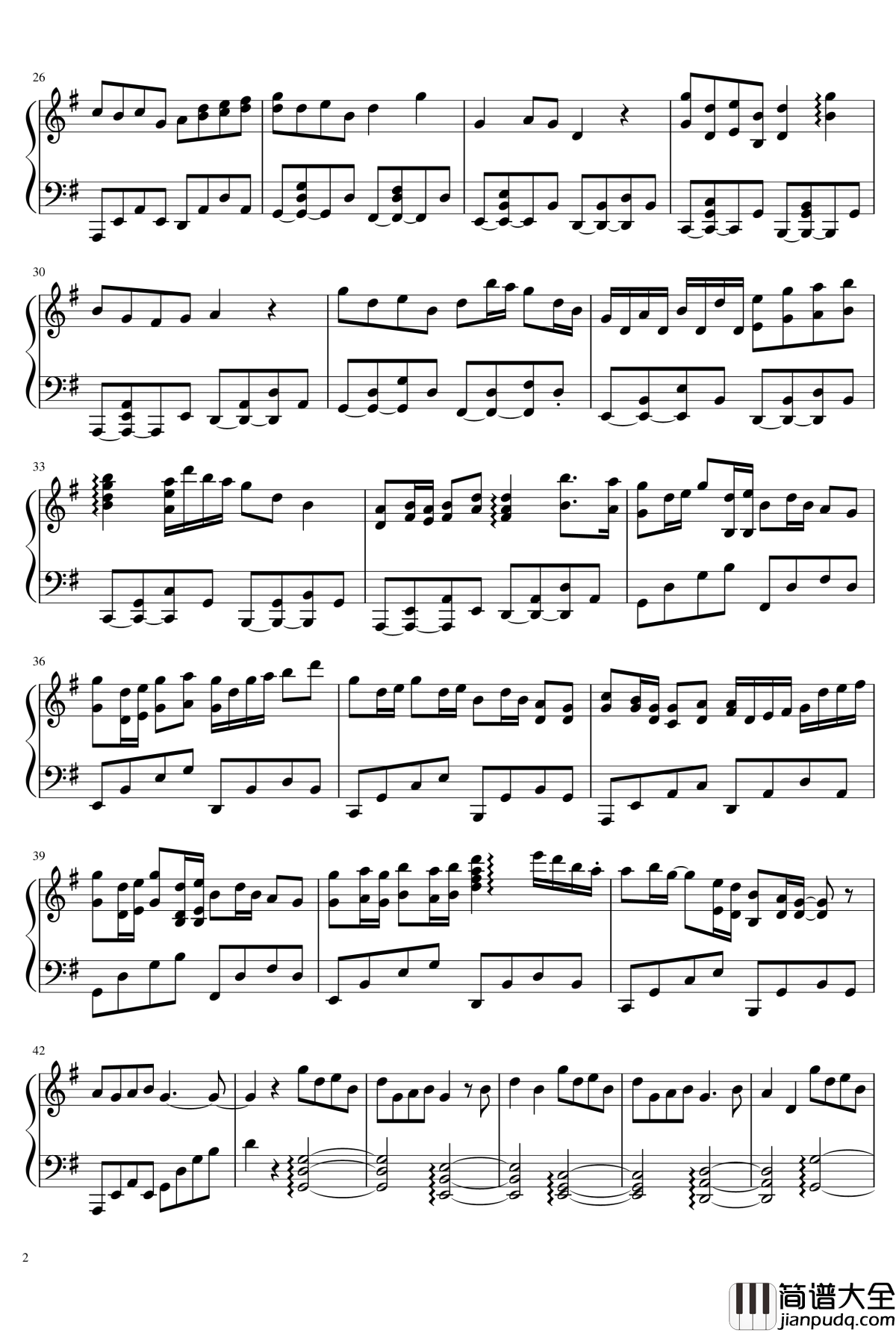 错身而过钢琴谱_听醉