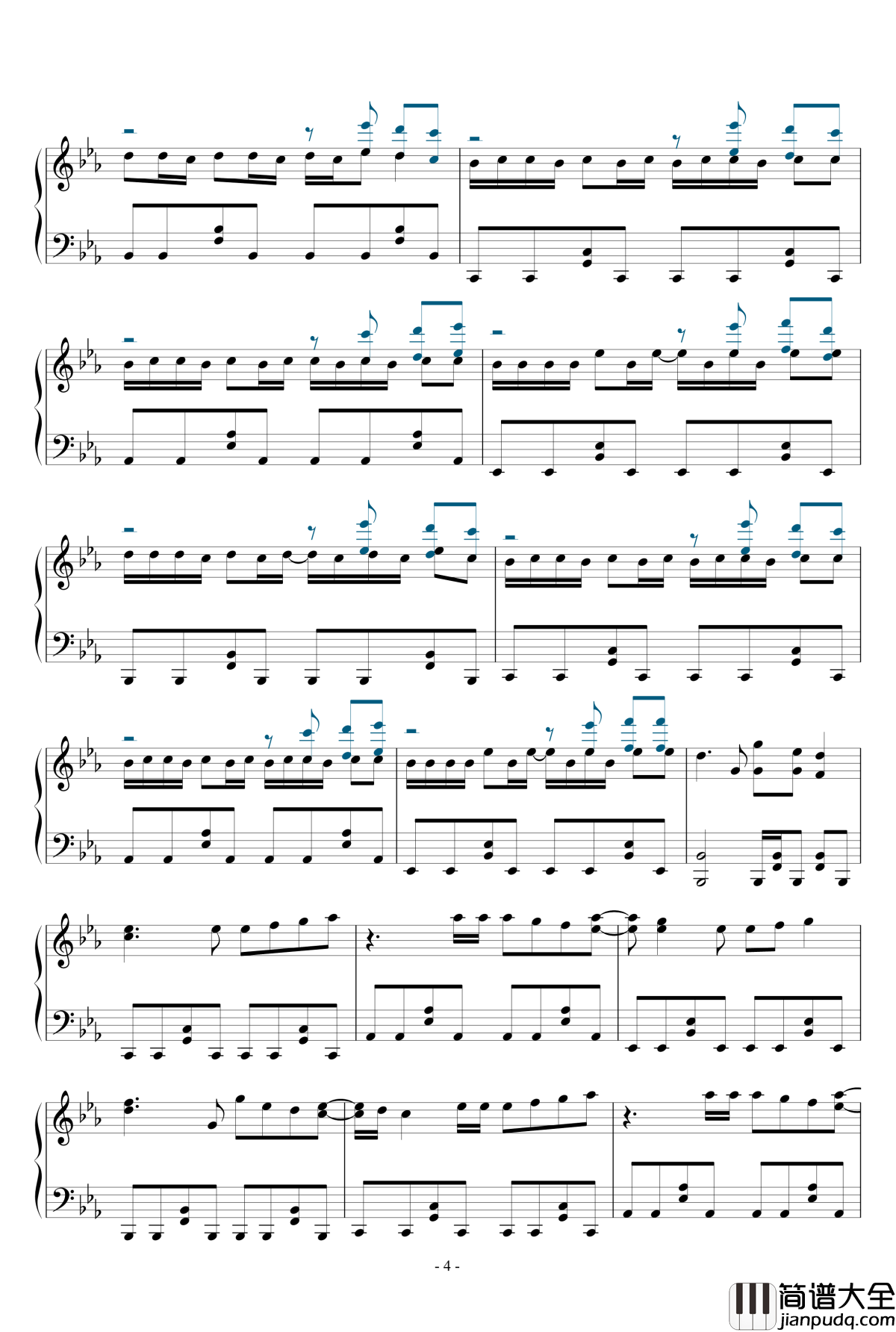 飘向北方钢琴谱_王力宏