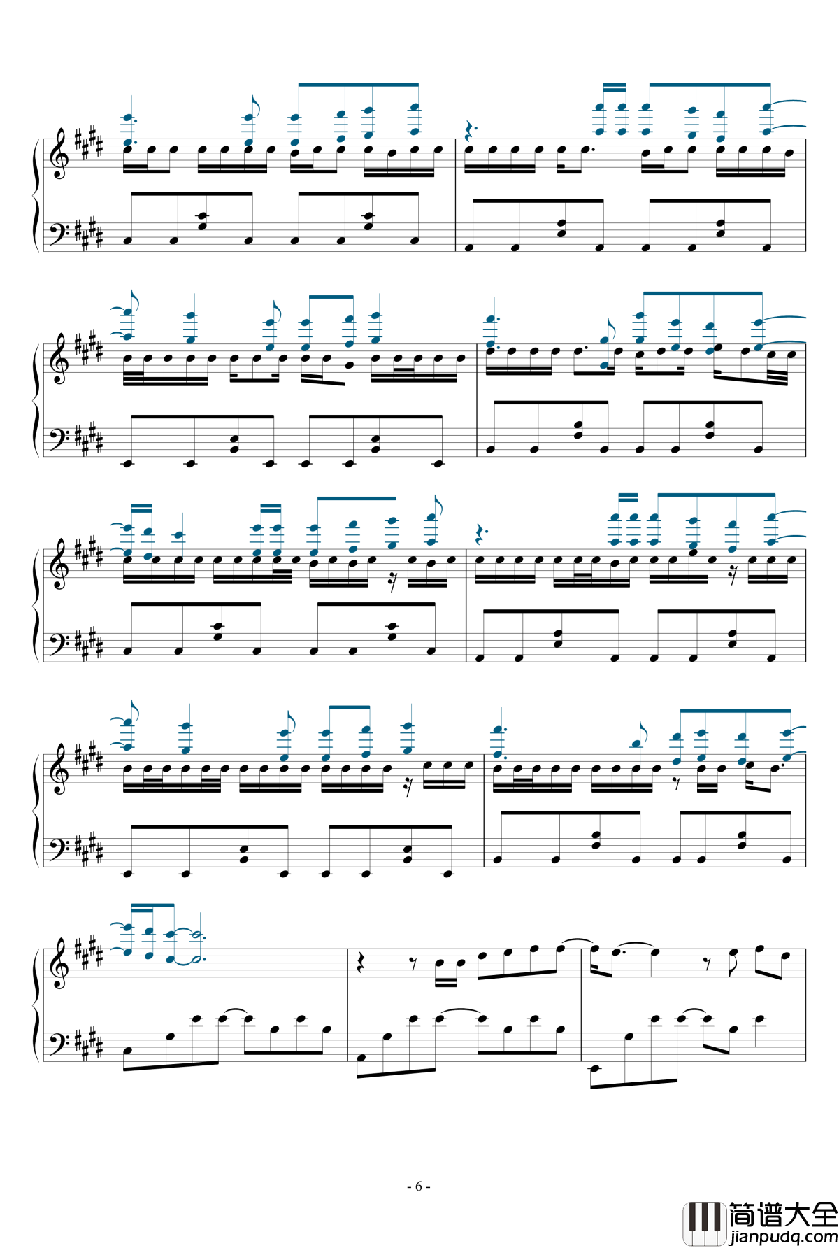 飘向北方钢琴谱_王力宏