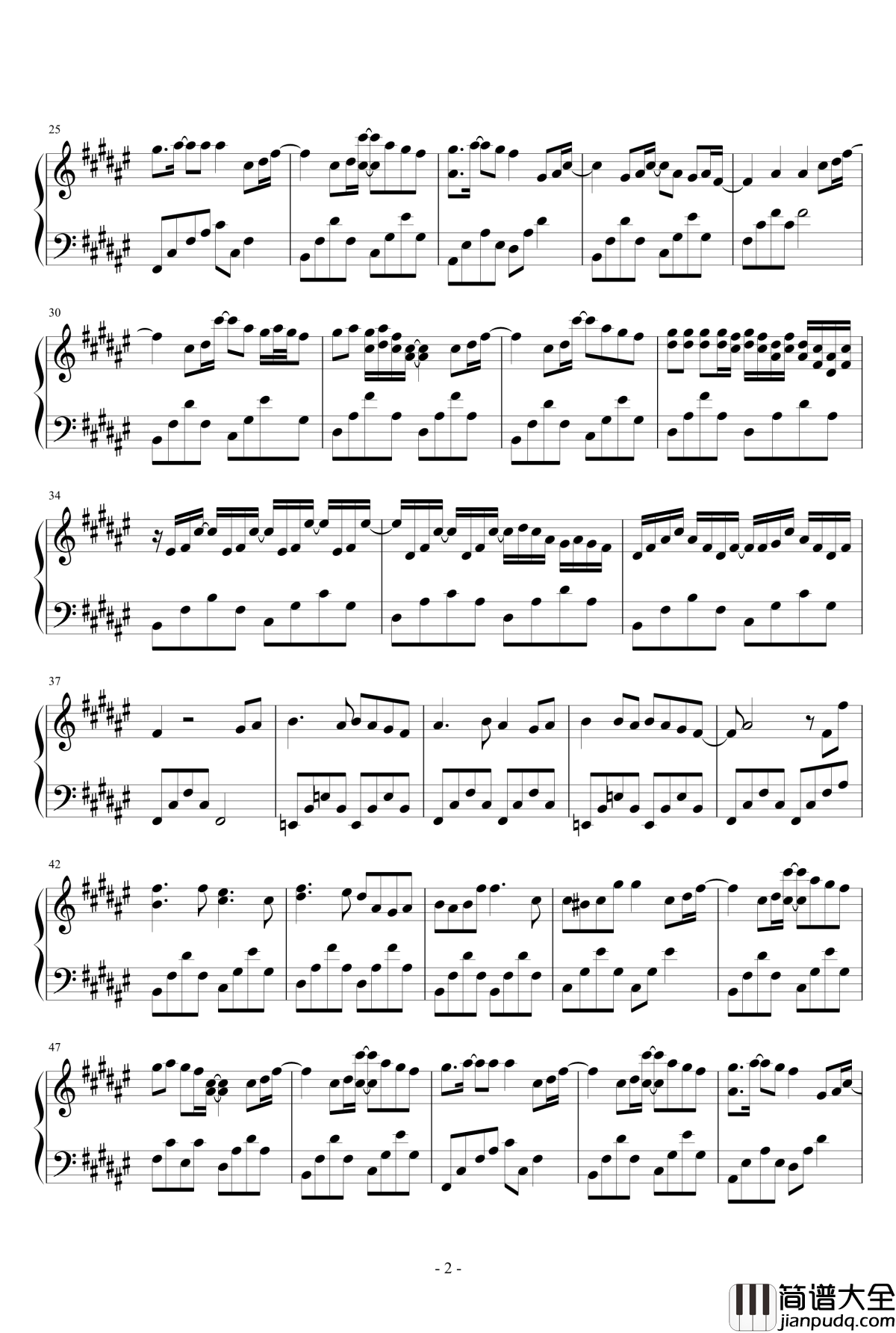 飞鸟钢琴谱_任贤齐