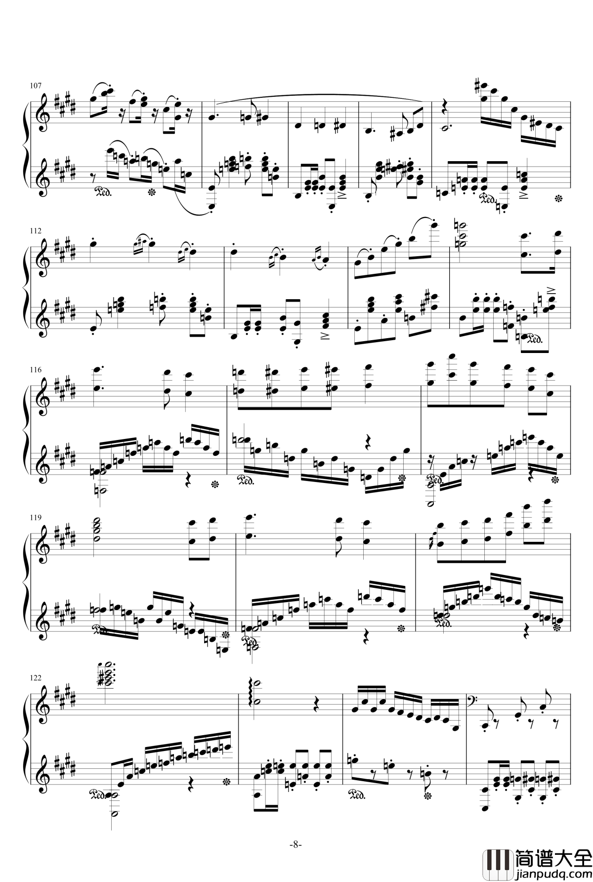 升C小调圆舞曲钢琴谱__跃动与静流__airoad