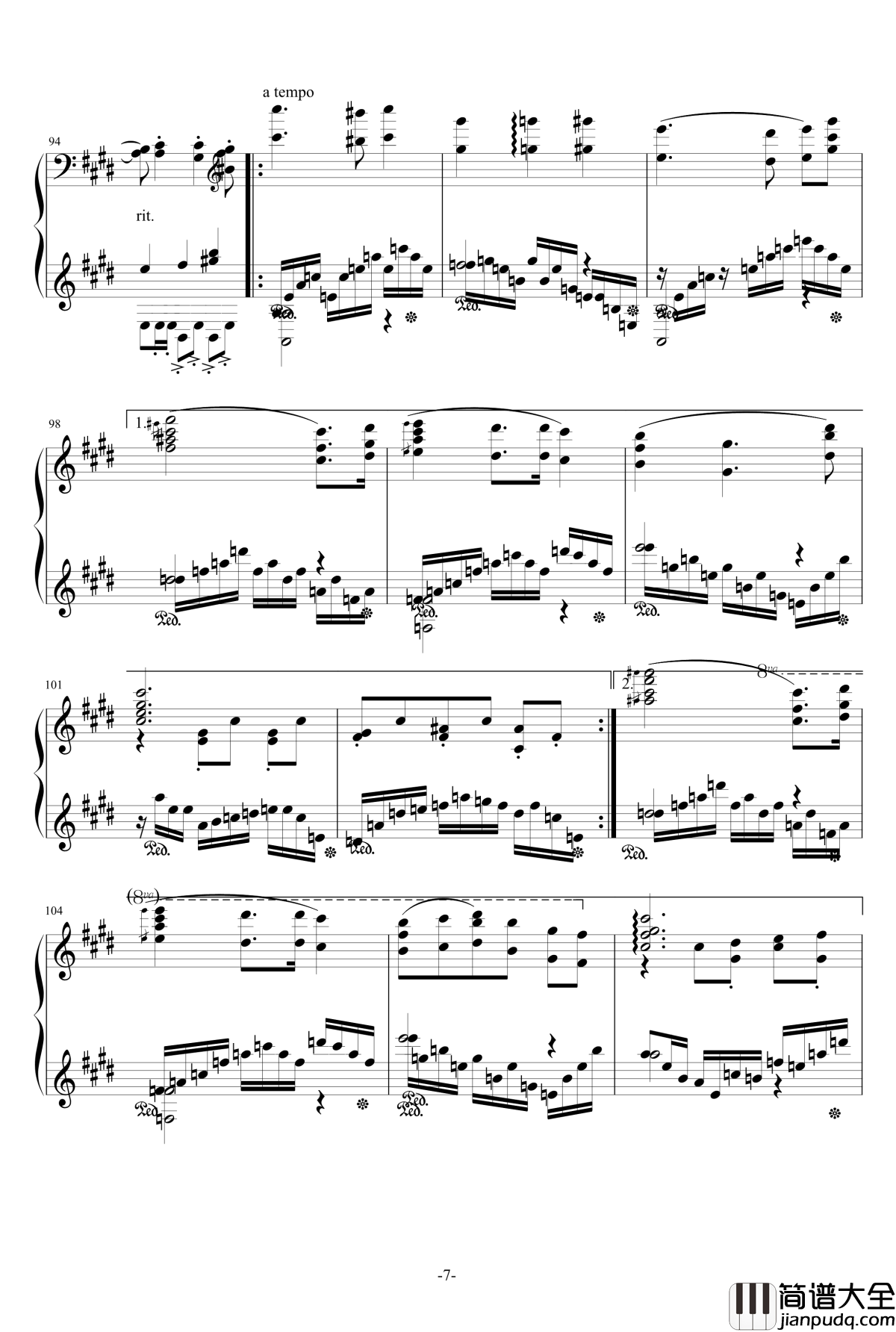 升C小调圆舞曲钢琴谱__跃动与静流__airoad