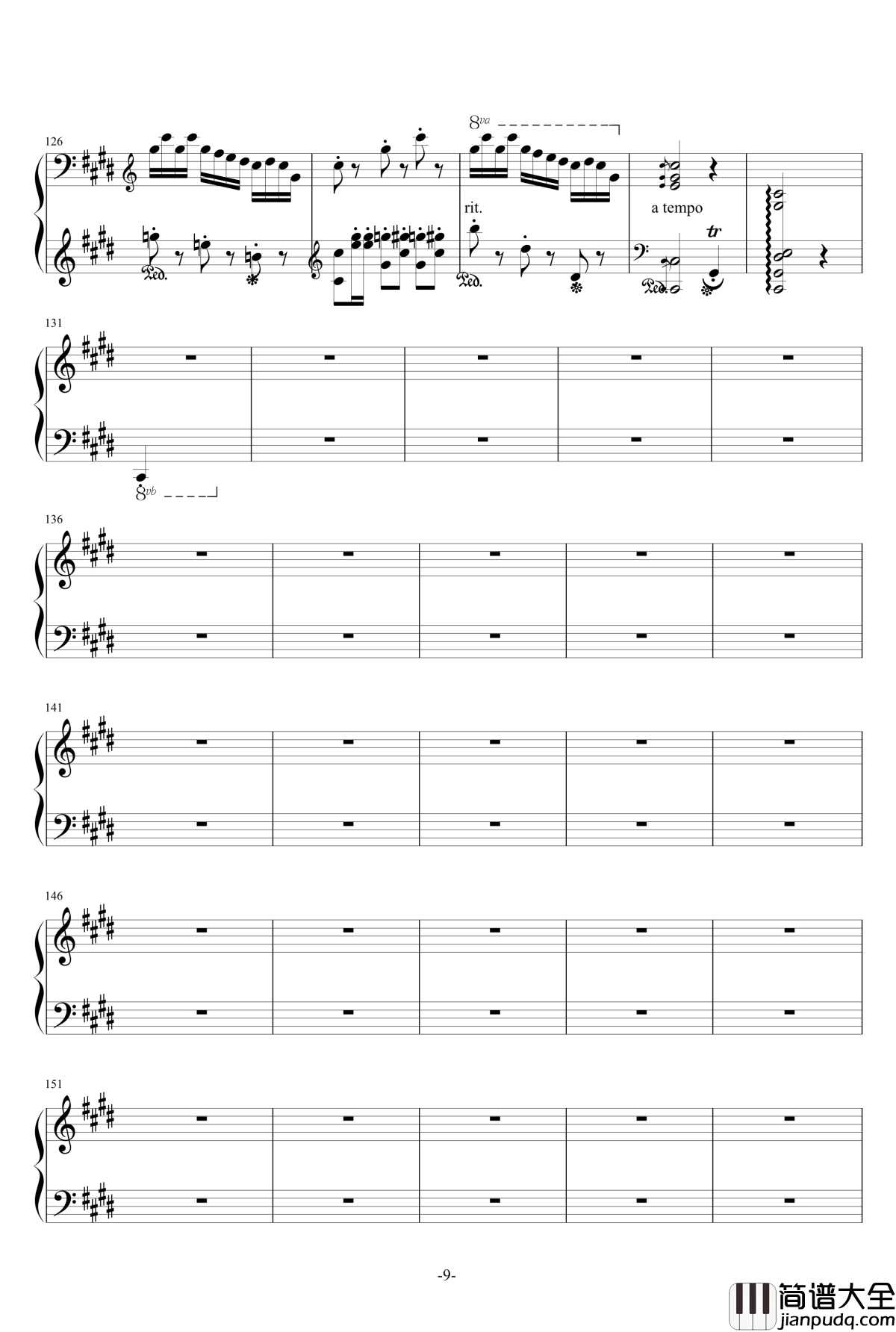 升C小调圆舞曲钢琴谱__跃动与静流__airoad