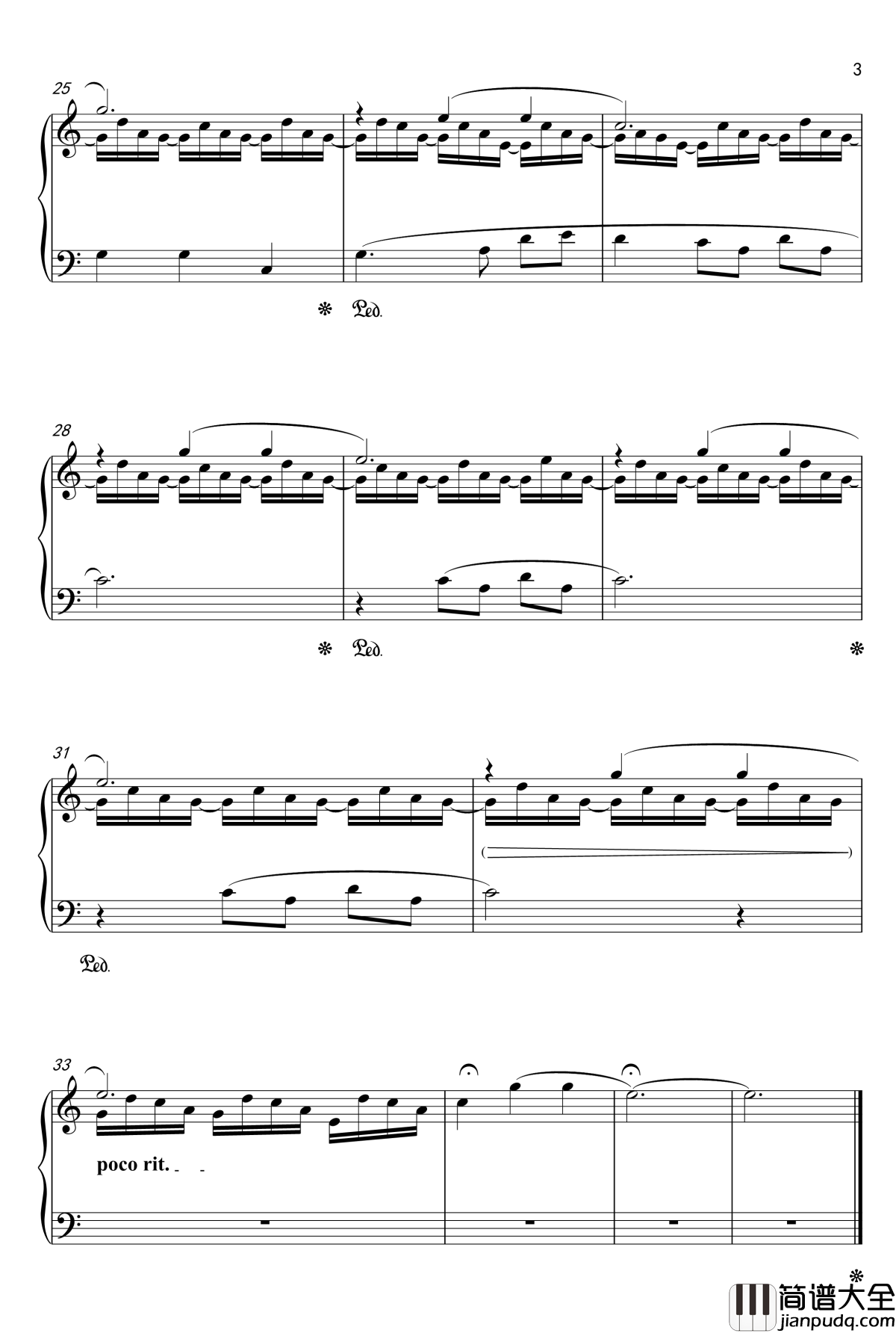 溪水钢琴谱_shisan9632