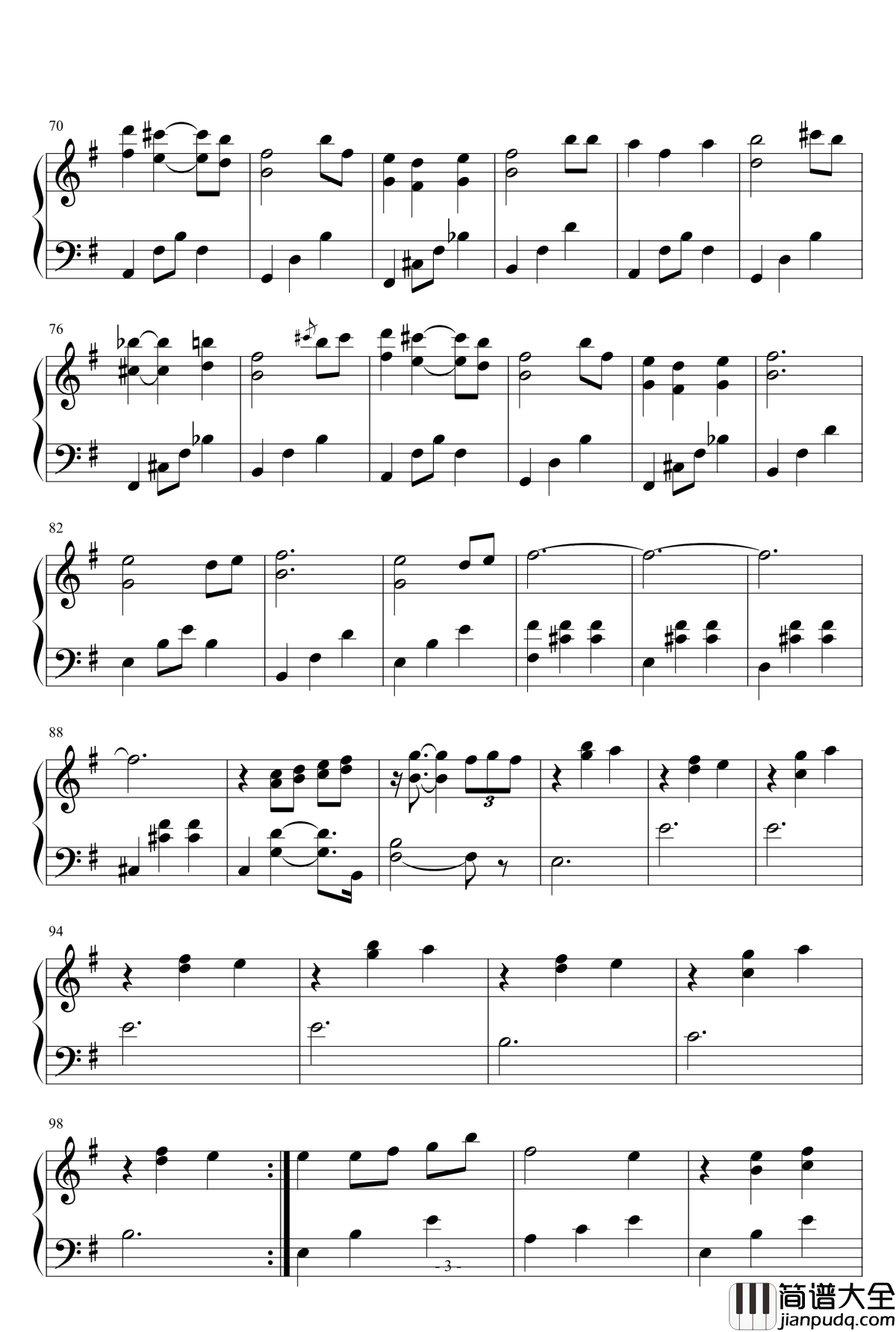 Hijo_De_La_Luna钢琴谱_班得瑞_Bandari