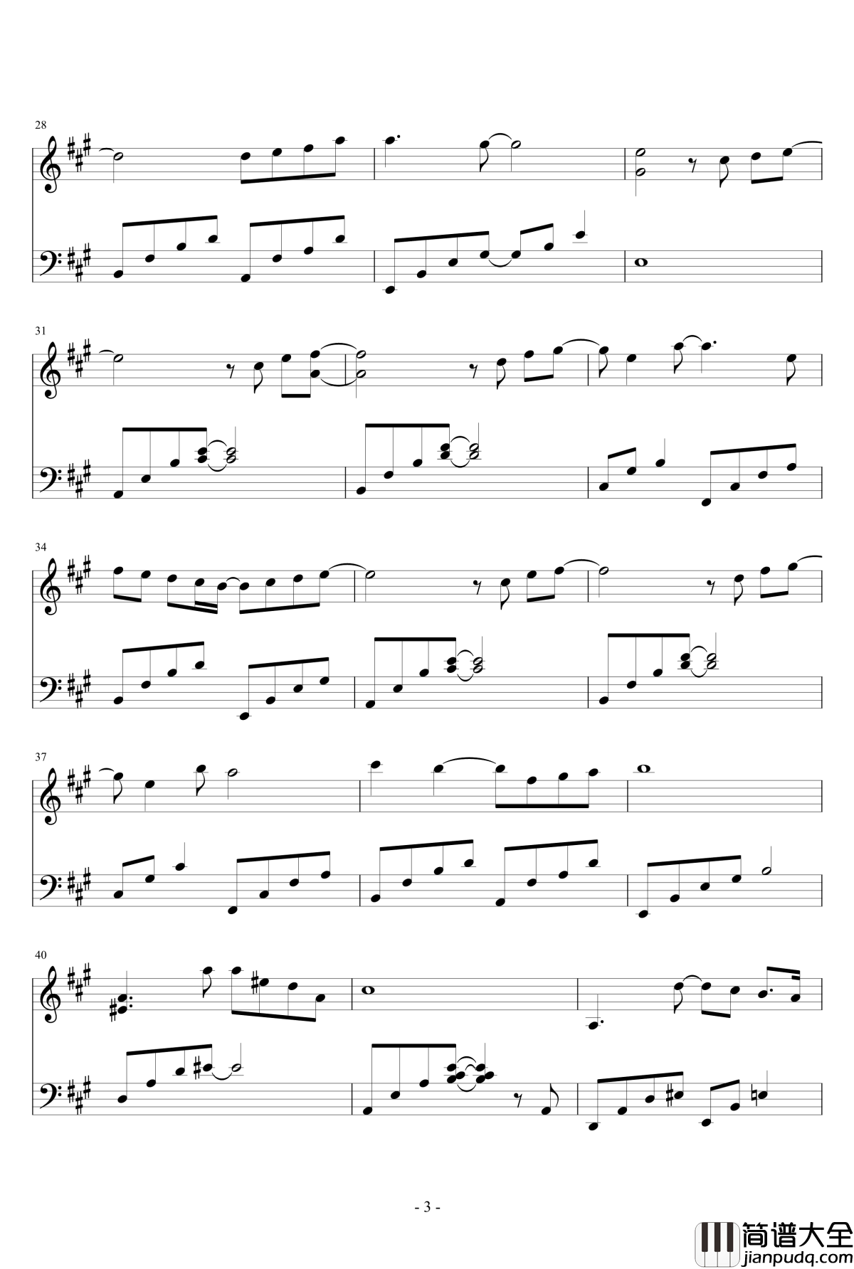 蓝色生死恋钢琴谱_郑日英