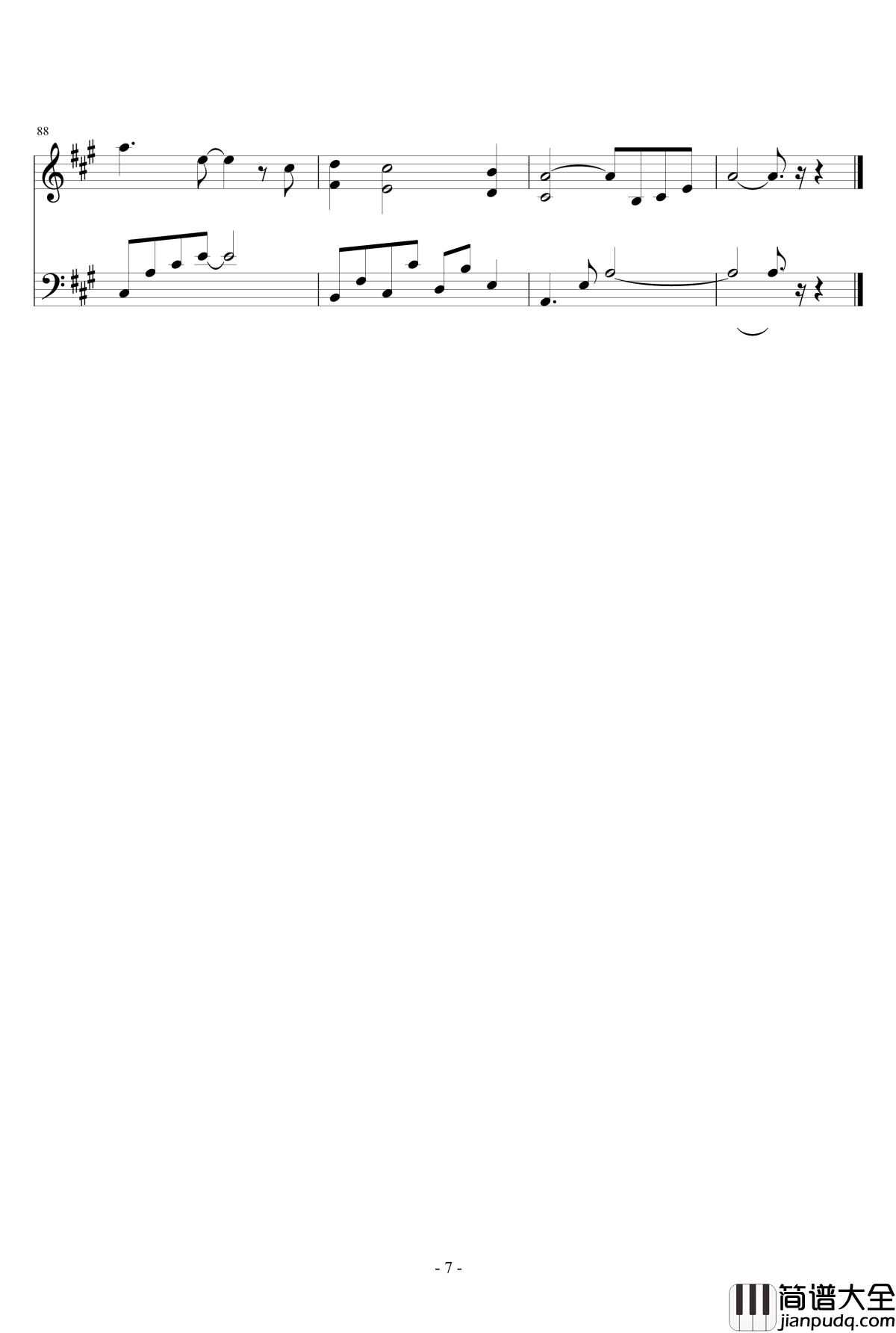 蓝色生死恋钢琴谱_郑日英