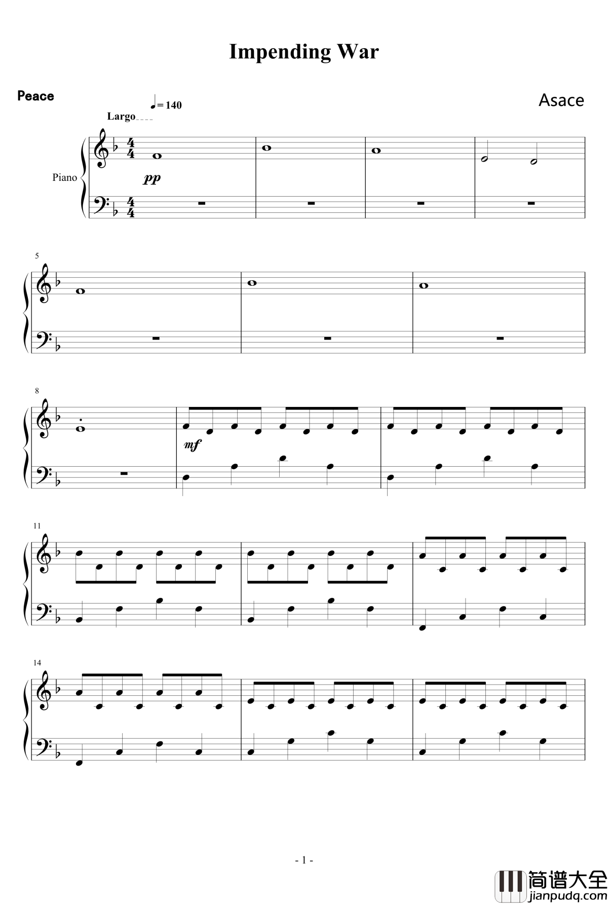 Impending_War钢琴谱_SAsace
