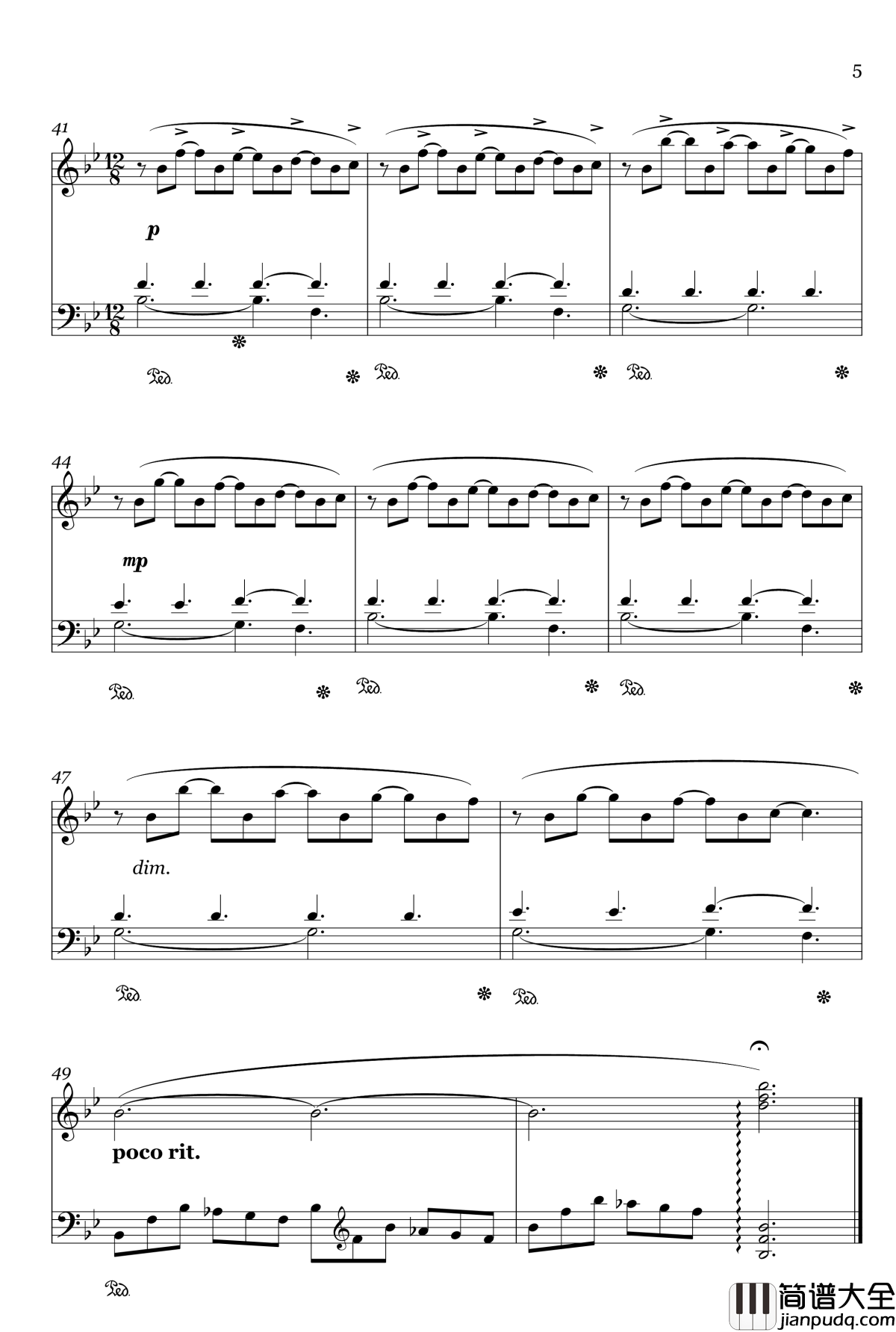 信鸽之旅钢琴谱_白露_shisan9632