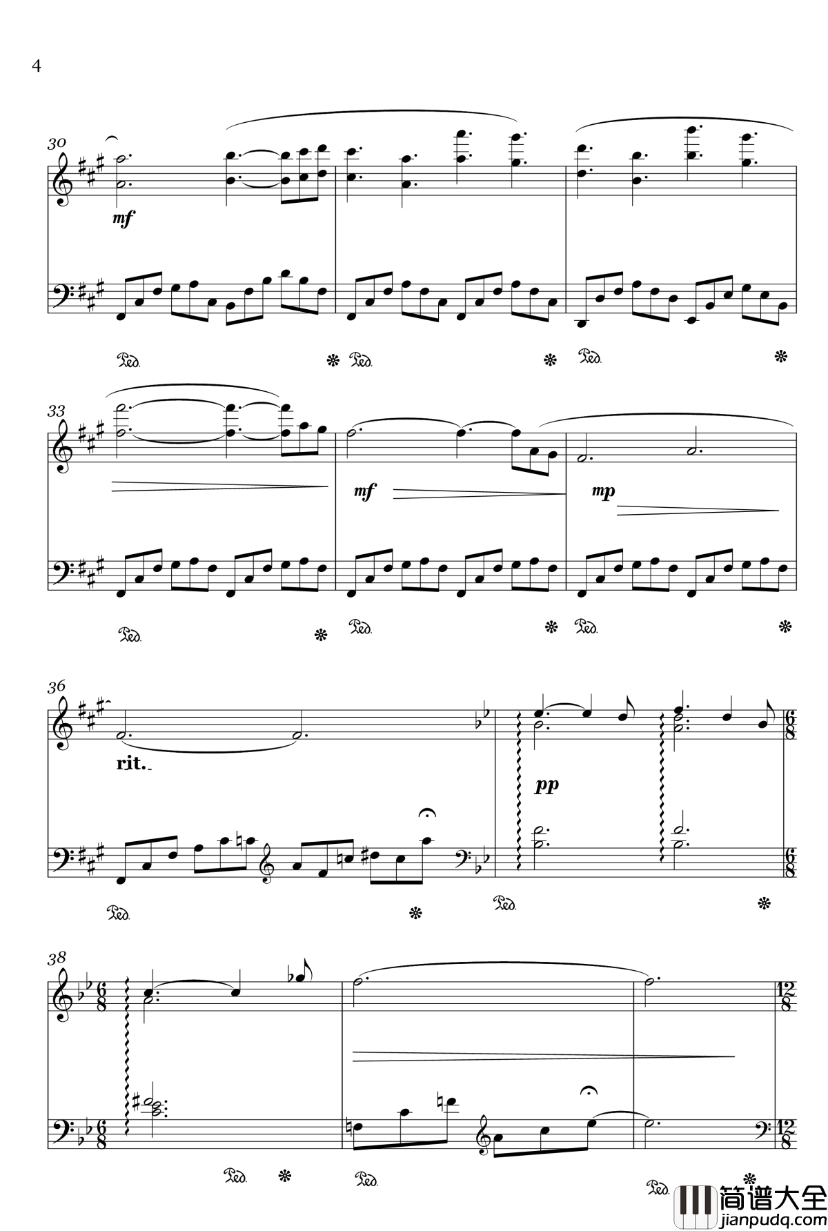 信鸽之旅钢琴谱_白露_shisan9632