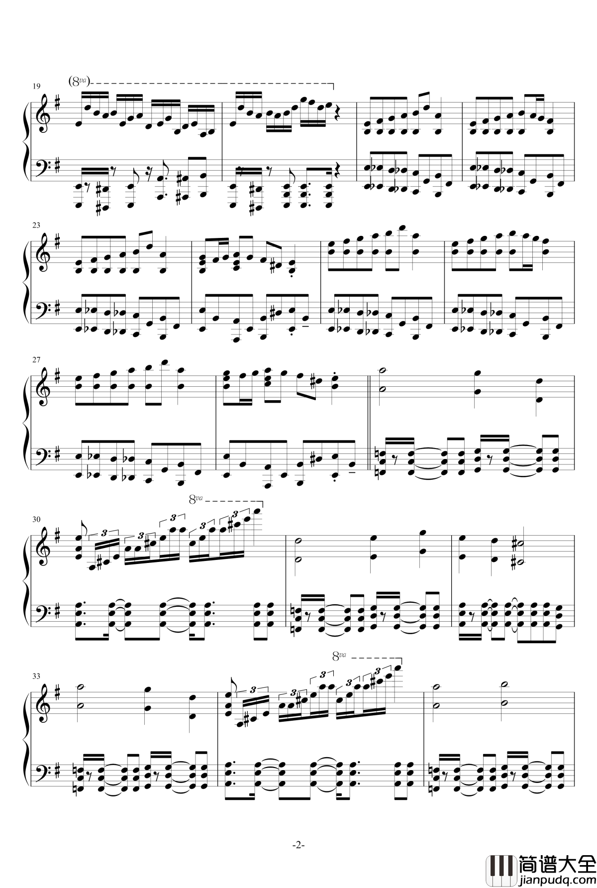 ダイナマイト钢琴谱_pia_no_jac·炸药_风神雷神