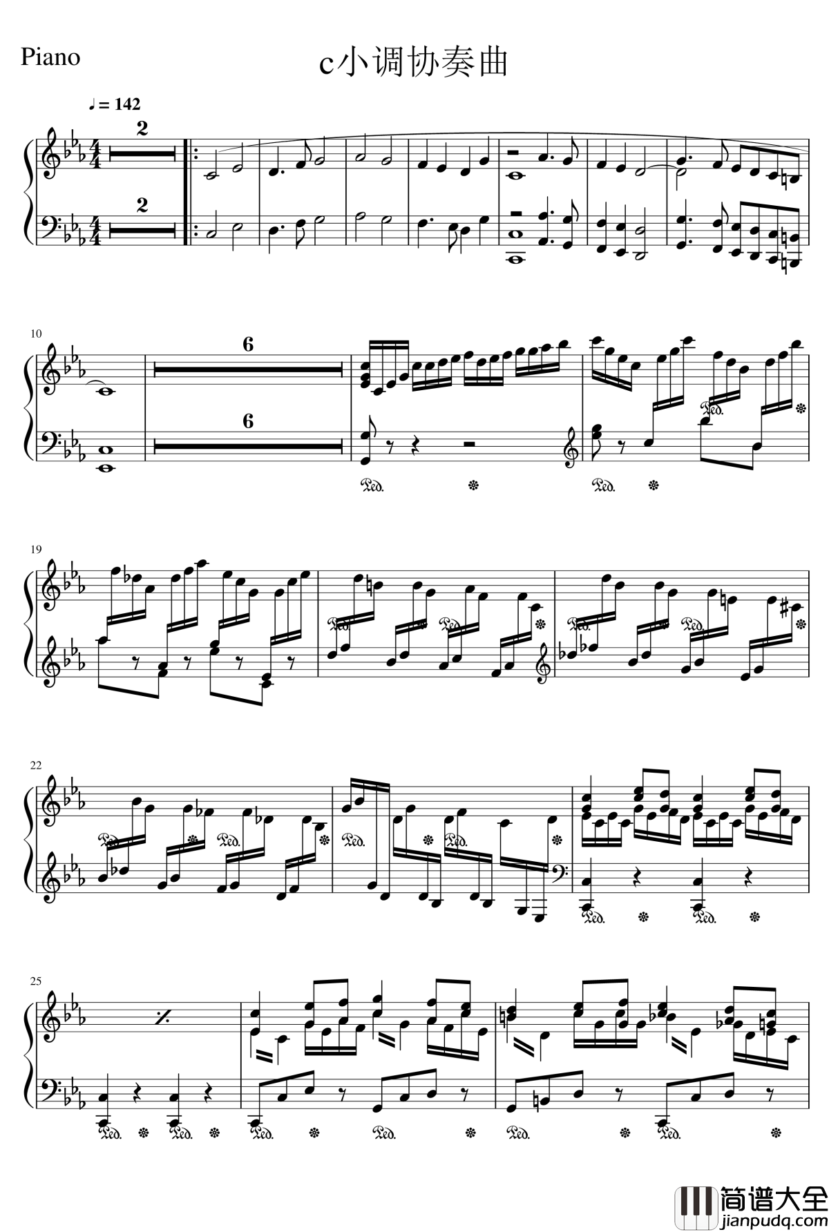 钢琴协奏曲第一乐章钢琴谱_Ice_KUN