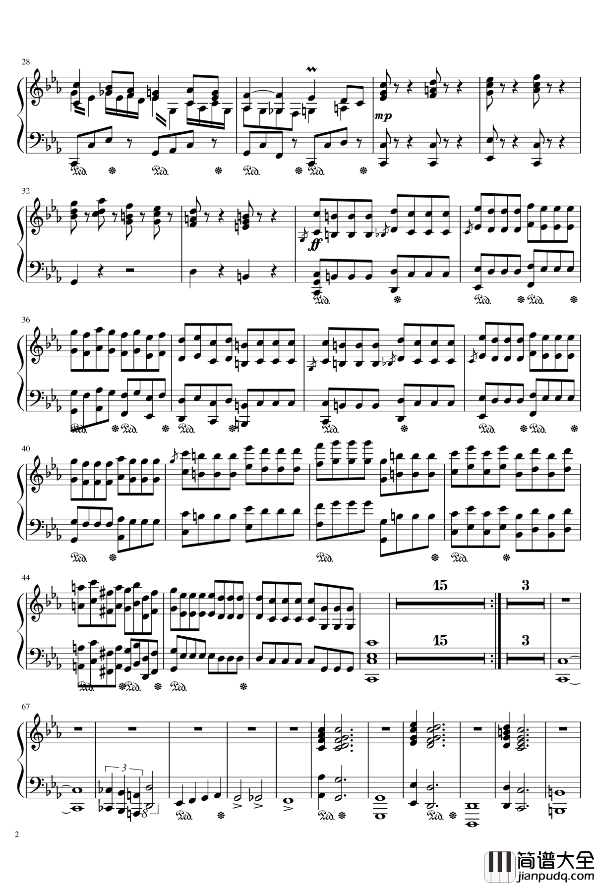 钢琴协奏曲第一乐章钢琴谱_Ice_KUN