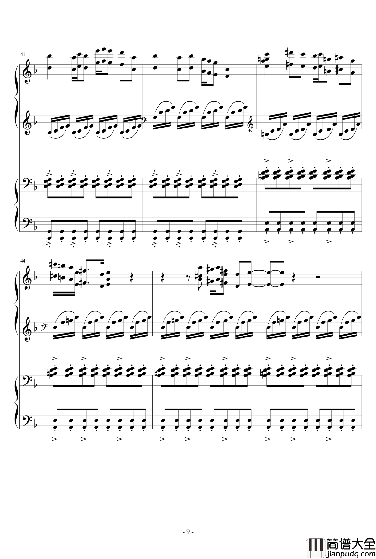 小温狂想曲_2.21钢琴谱_一个球