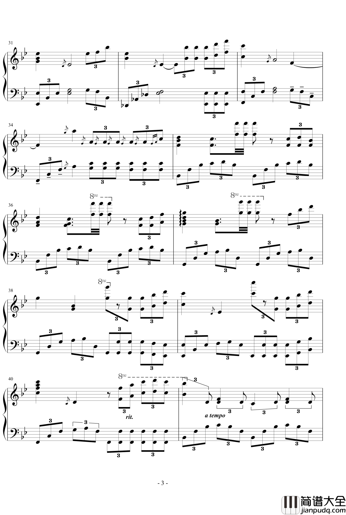 雲中漫步钢琴谱_王者之喆