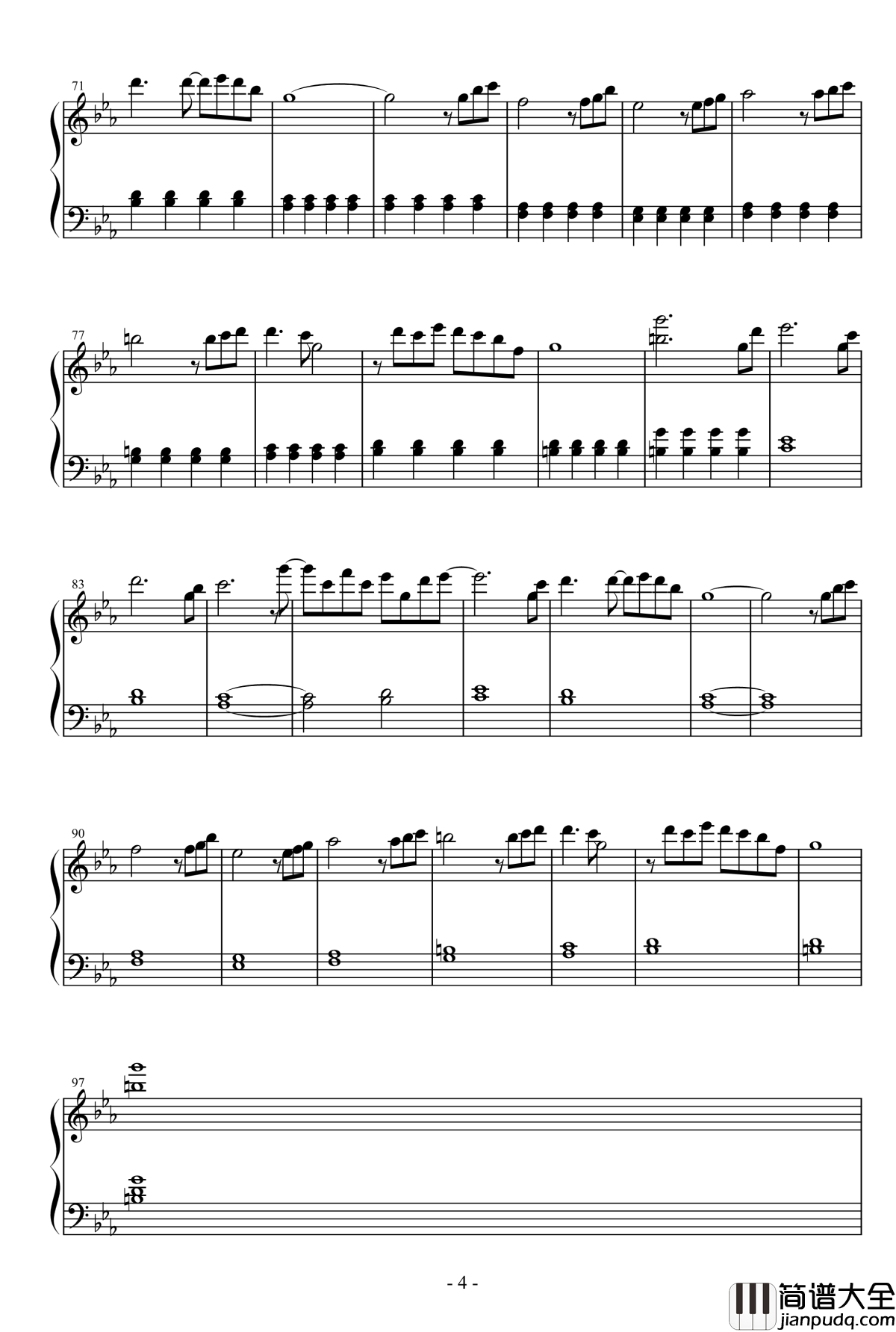 天空的花都钢琴谱_zun