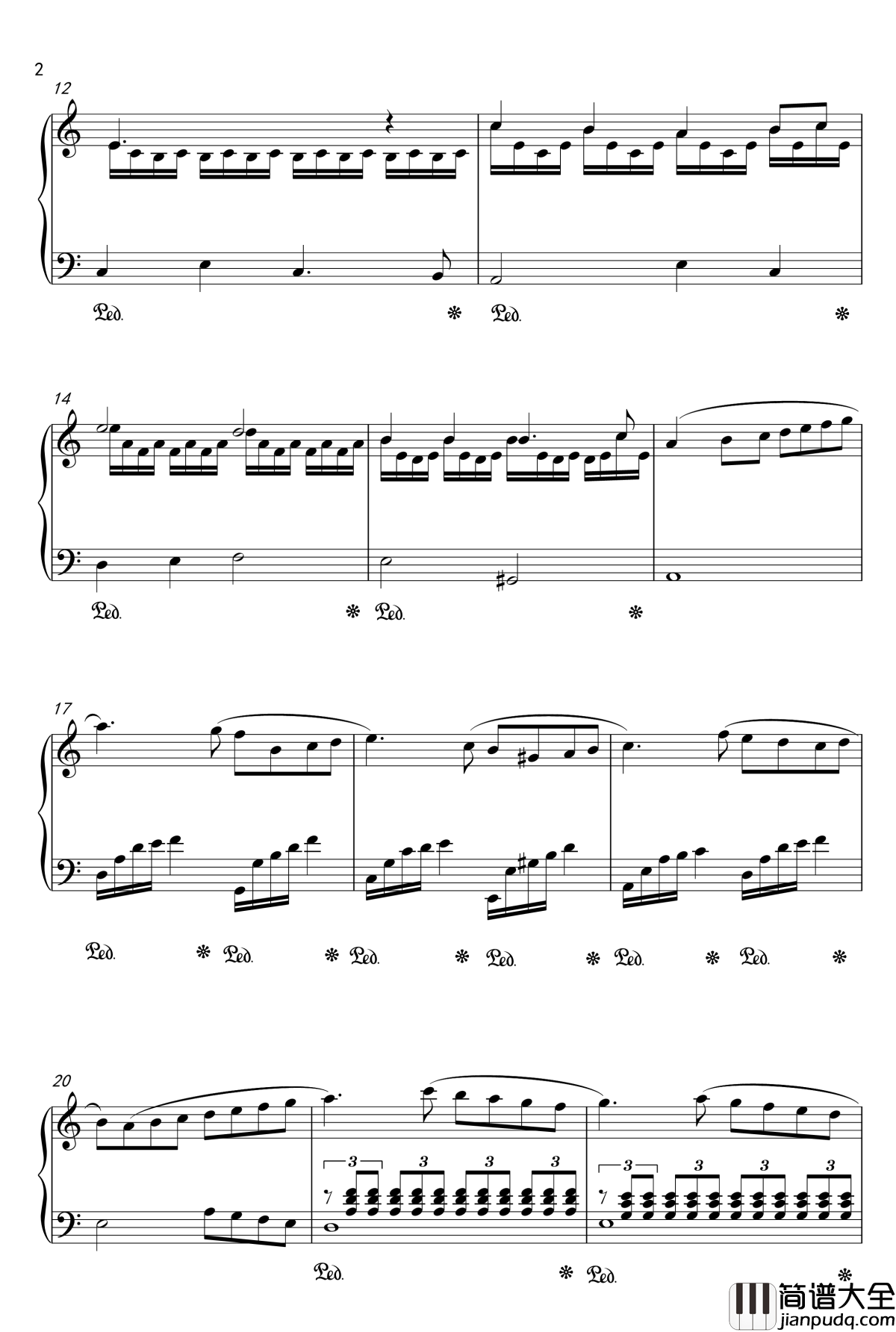 你的微笑钢琴谱_shisan9632