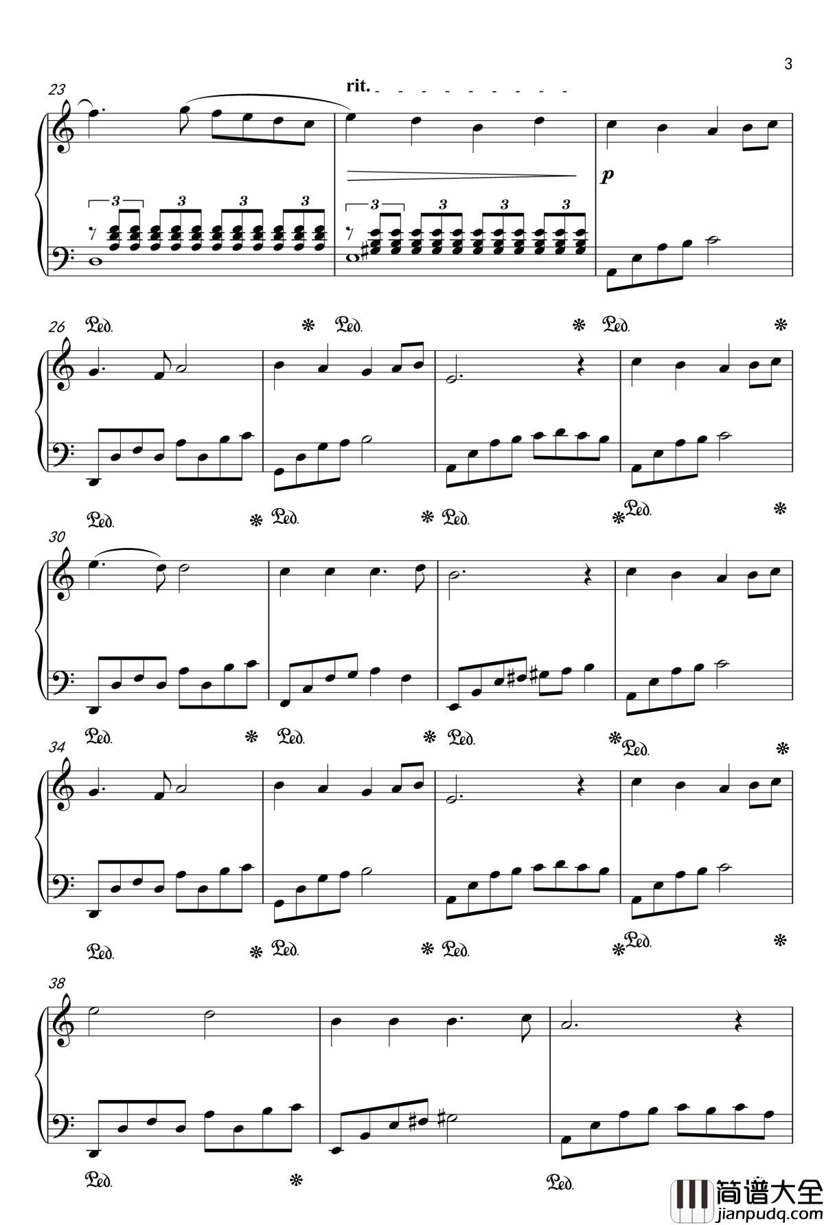 你的微笑钢琴谱_shisan9632