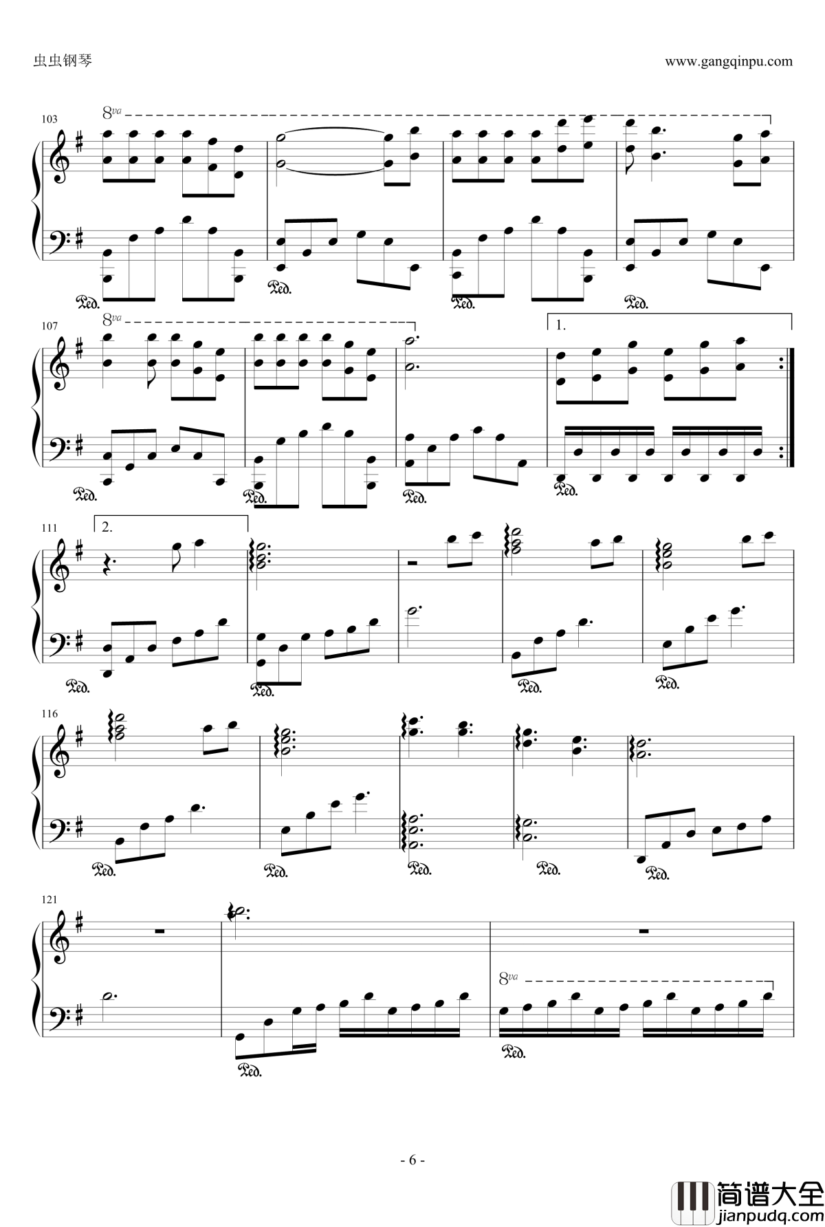 情深深雨濛濛钢琴谱_赵薇