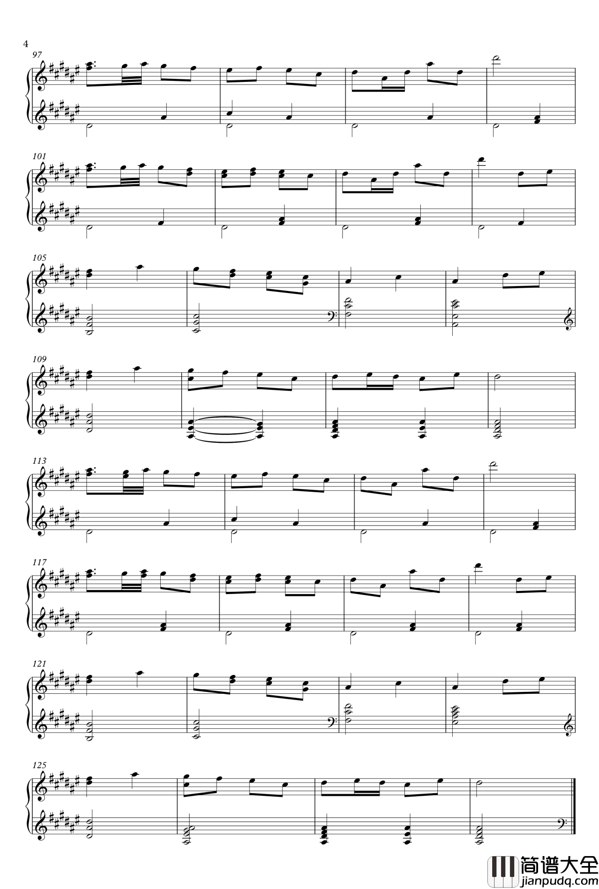 萤火虫之舞钢琴谱_世界名曲