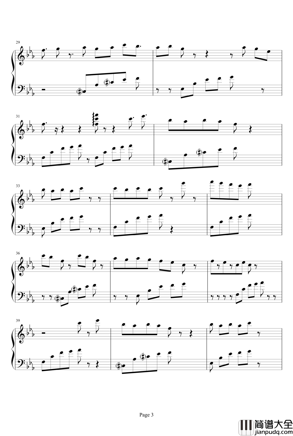 天地缓缓钢琴谱_伦桑