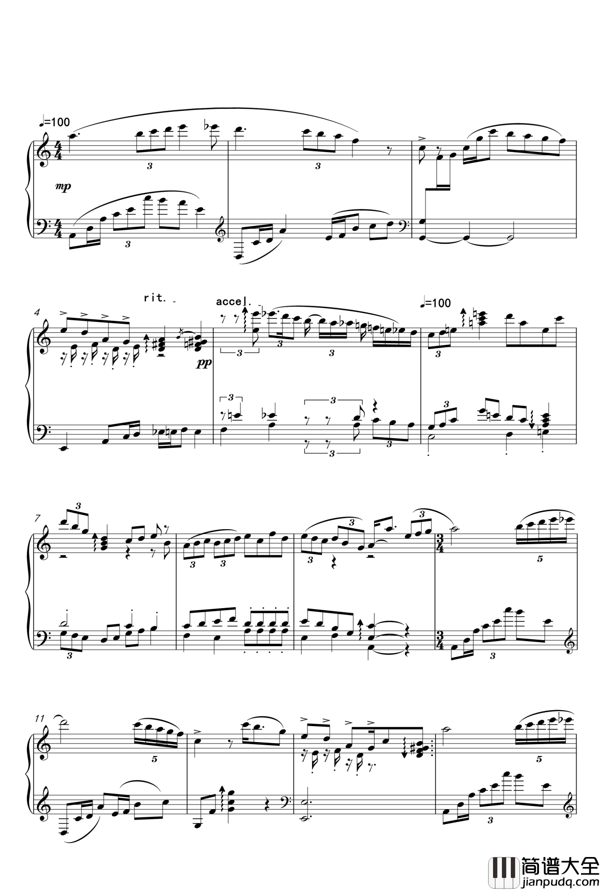 kira钢琴谱_一只小小的变奏曲_breadjuice