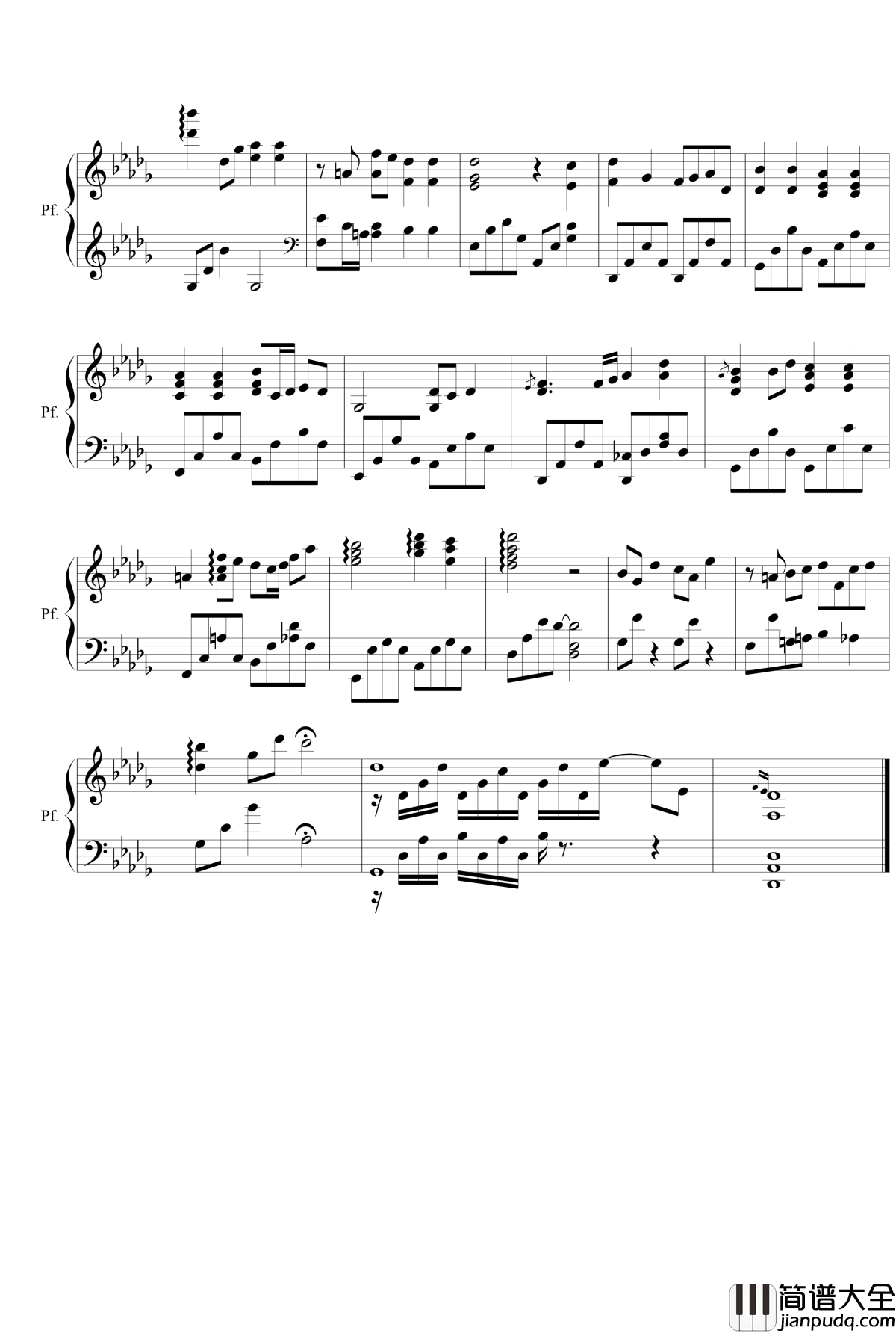 他钢琴谱__我和X先生_第二季_只为遇见你_主题曲_周艺博