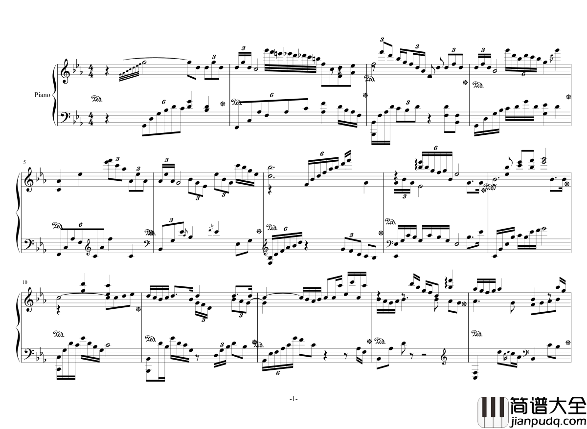 负心人钢琴谱_独奏版_卡尔蒂洛