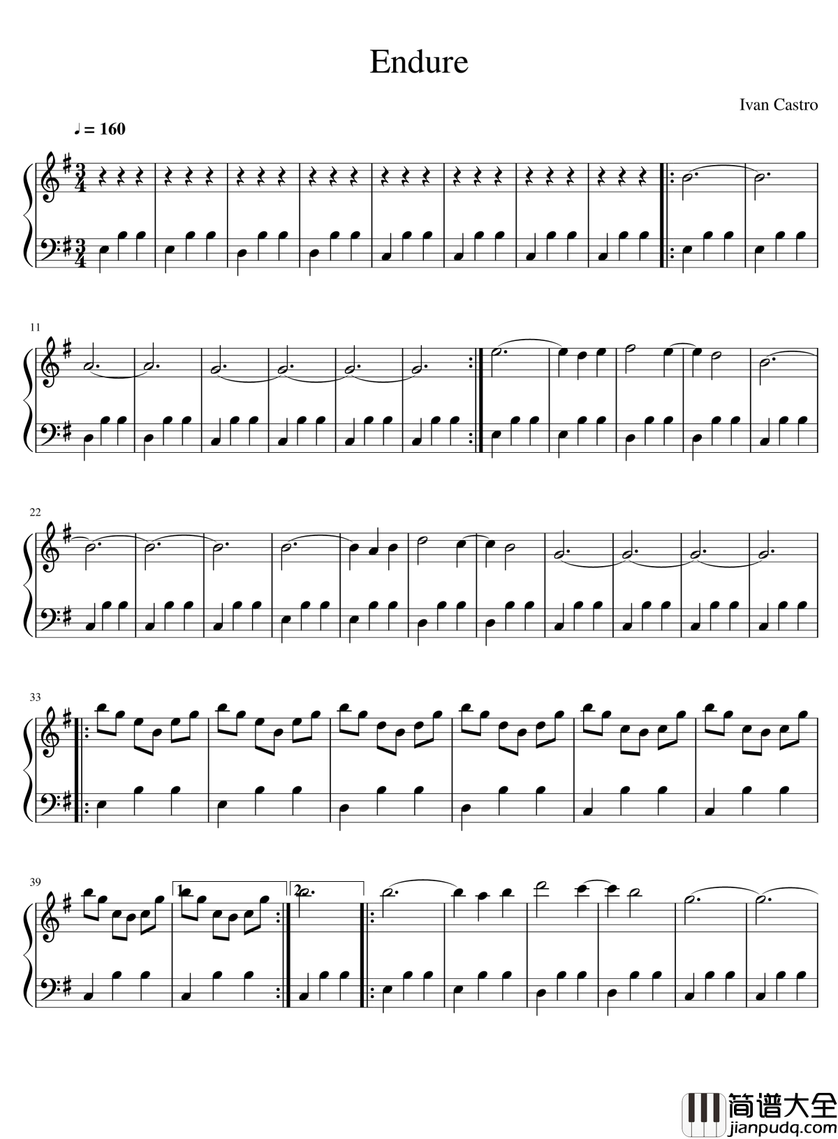忍受钢琴谱_重上傳_伊凡卡斯特罗