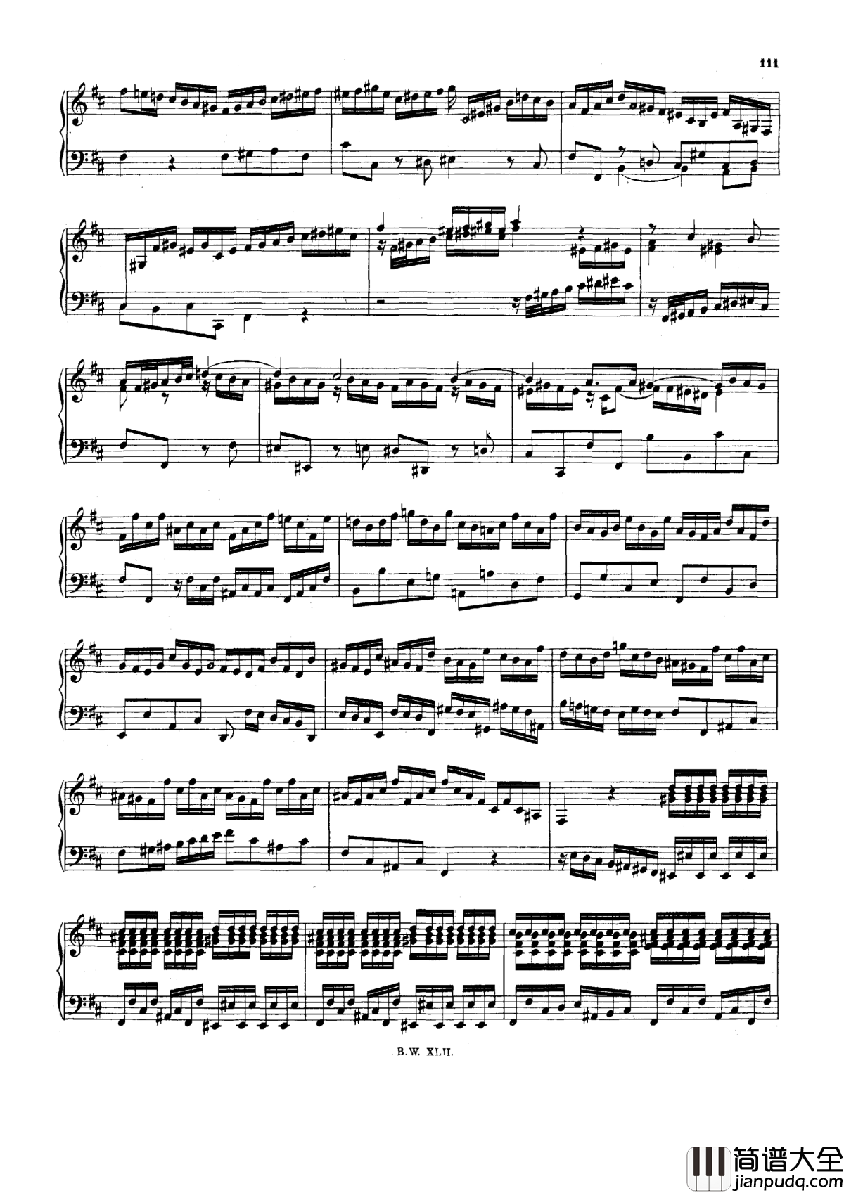 降B小调协奏曲钢琴谱_巴赫