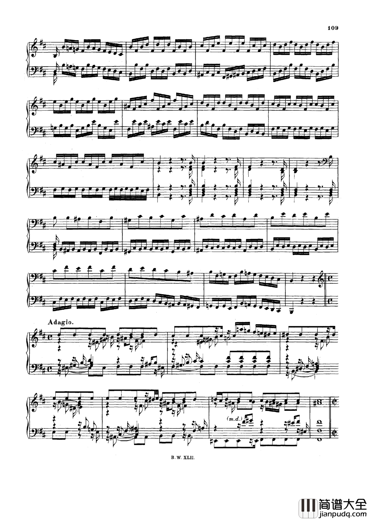 降B小调协奏曲钢琴谱_巴赫