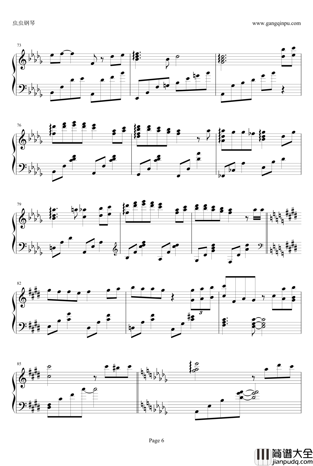 いのちの名前钢琴谱_広橋真紀子演奏版