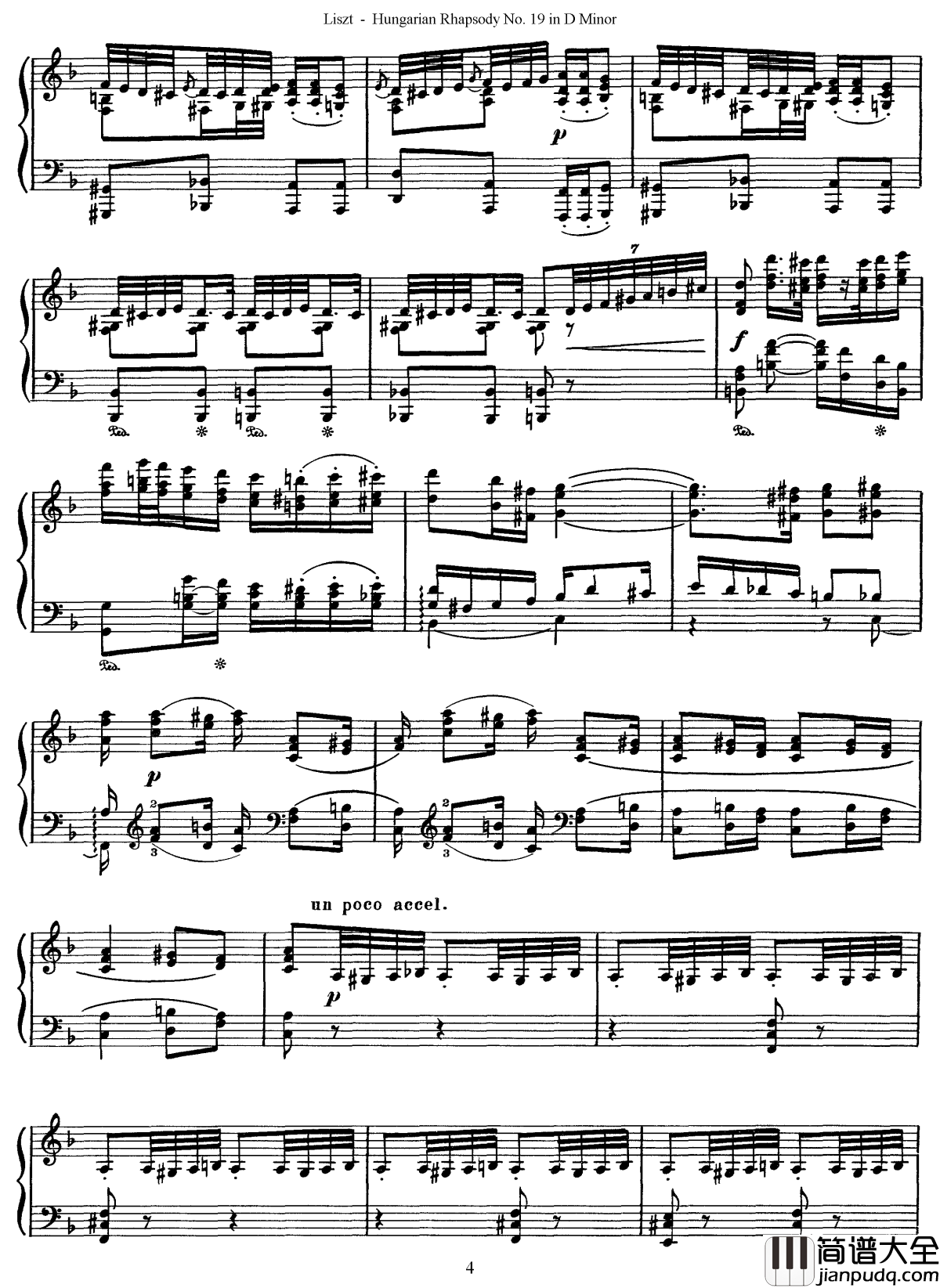 匈牙利狂想曲第19号钢琴谱_最后的狂想_李斯特