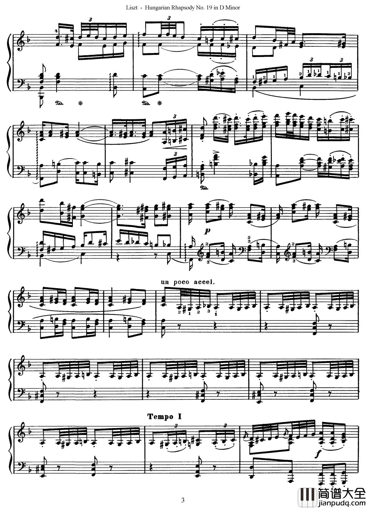 匈牙利狂想曲第19号钢琴谱_最后的狂想_李斯特