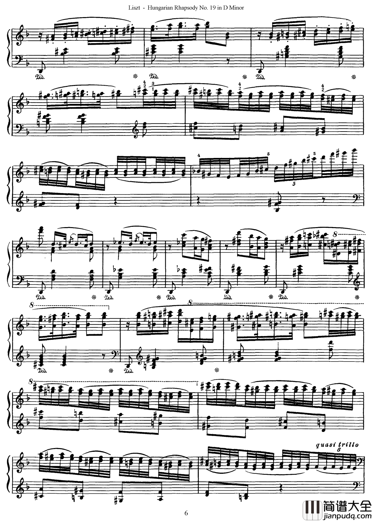 匈牙利狂想曲第19号钢琴谱_最后的狂想_李斯特