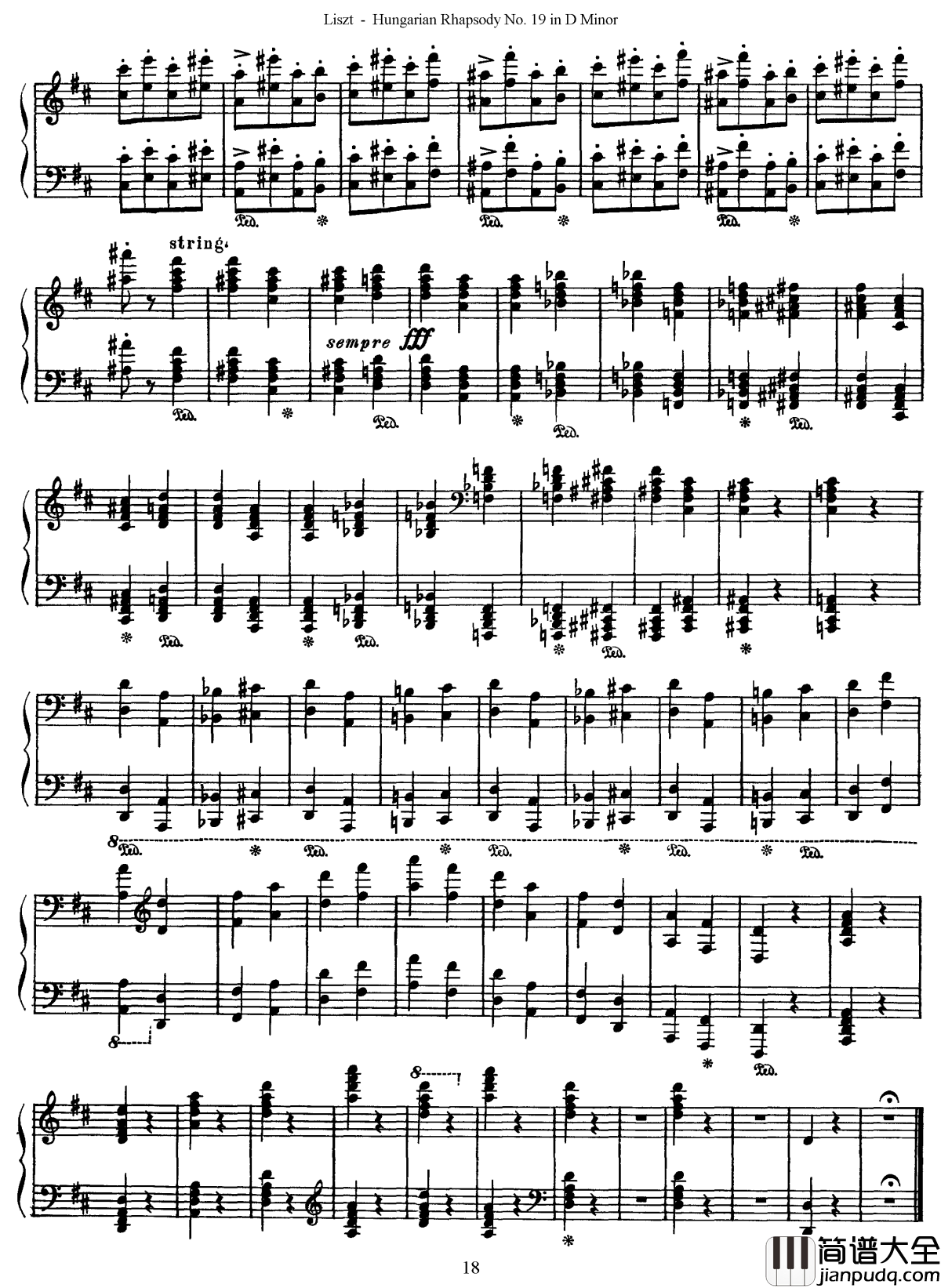 匈牙利狂想曲第19号钢琴谱_最后的狂想_李斯特