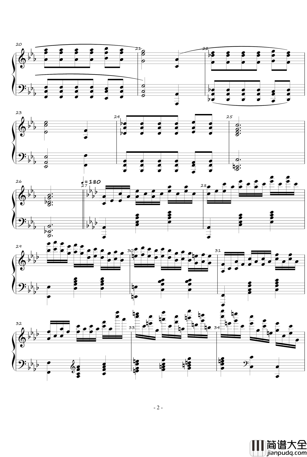 火星的故事钢琴谱_火星先生Op.3_No.1